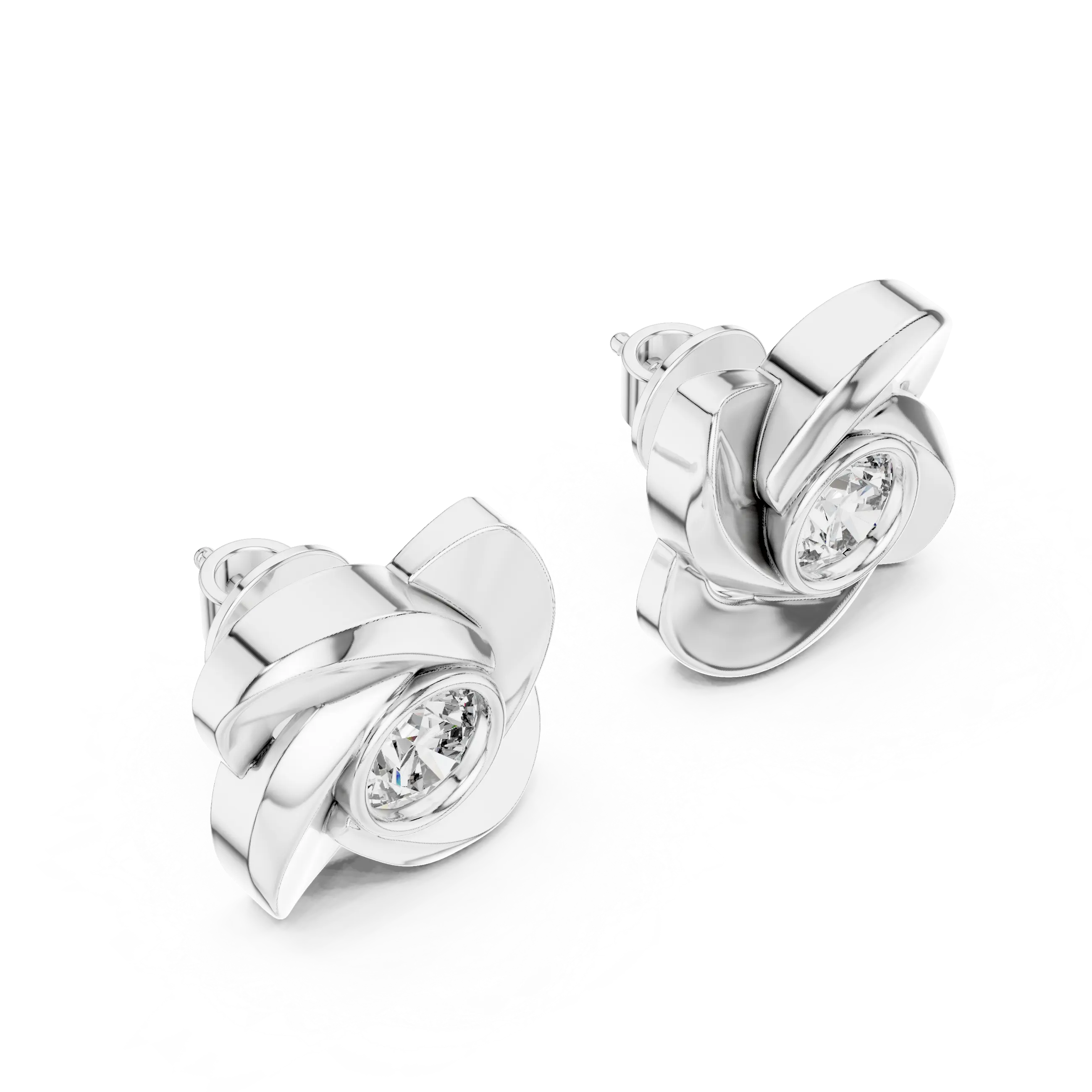 MJER12 - Sculpted Floral Petal Bezel Studs