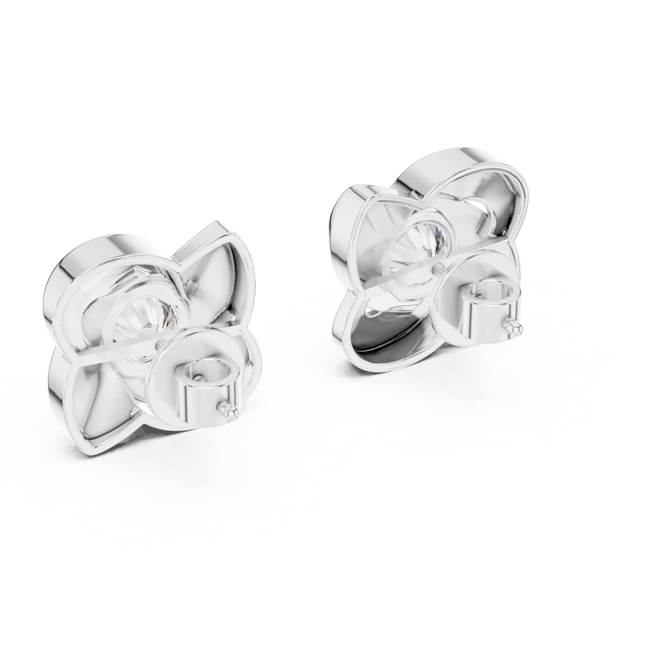 MJER12 - Sculpted Floral Petal Bezel Studs