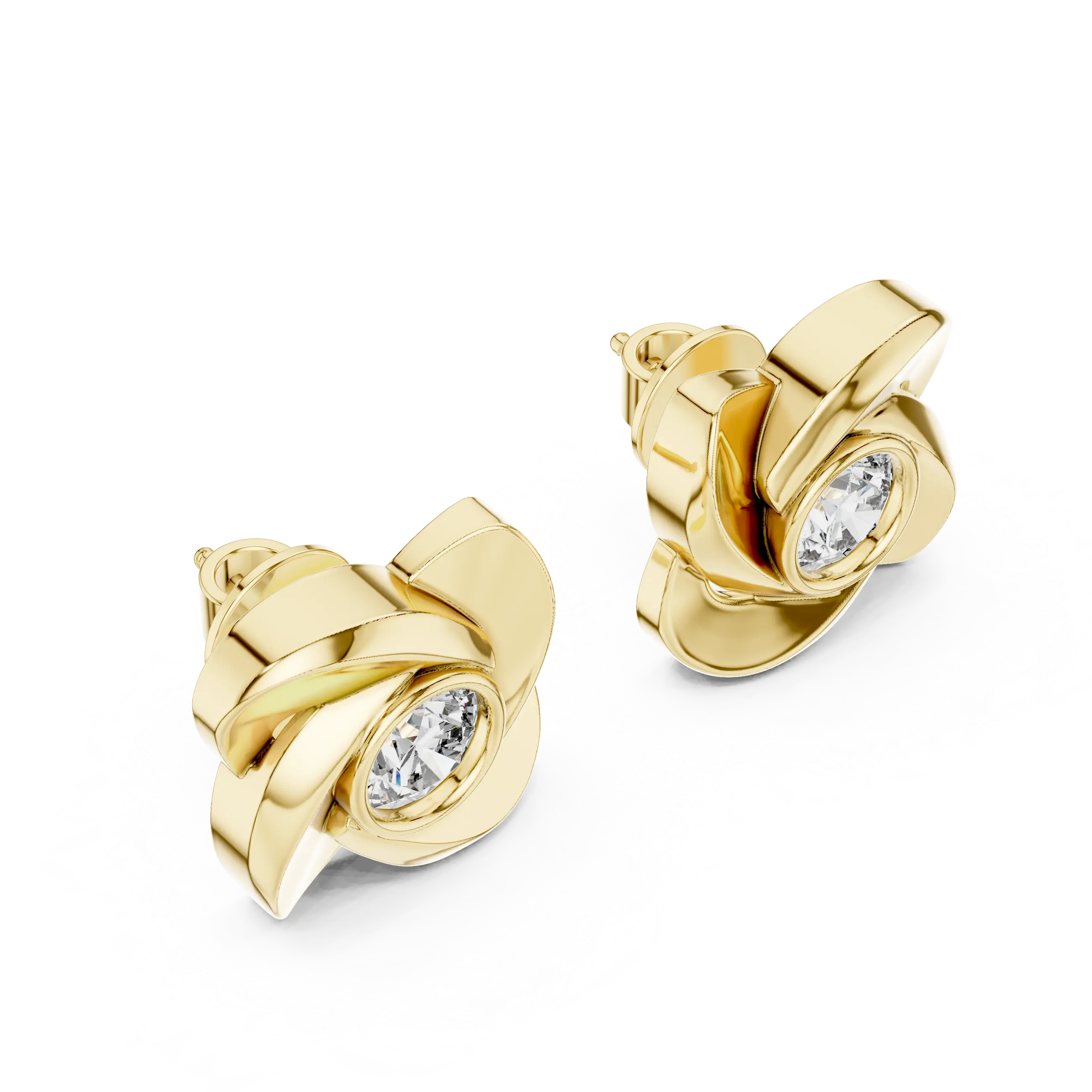 MJER12 - Sculpted Floral Petal Bezel Studs