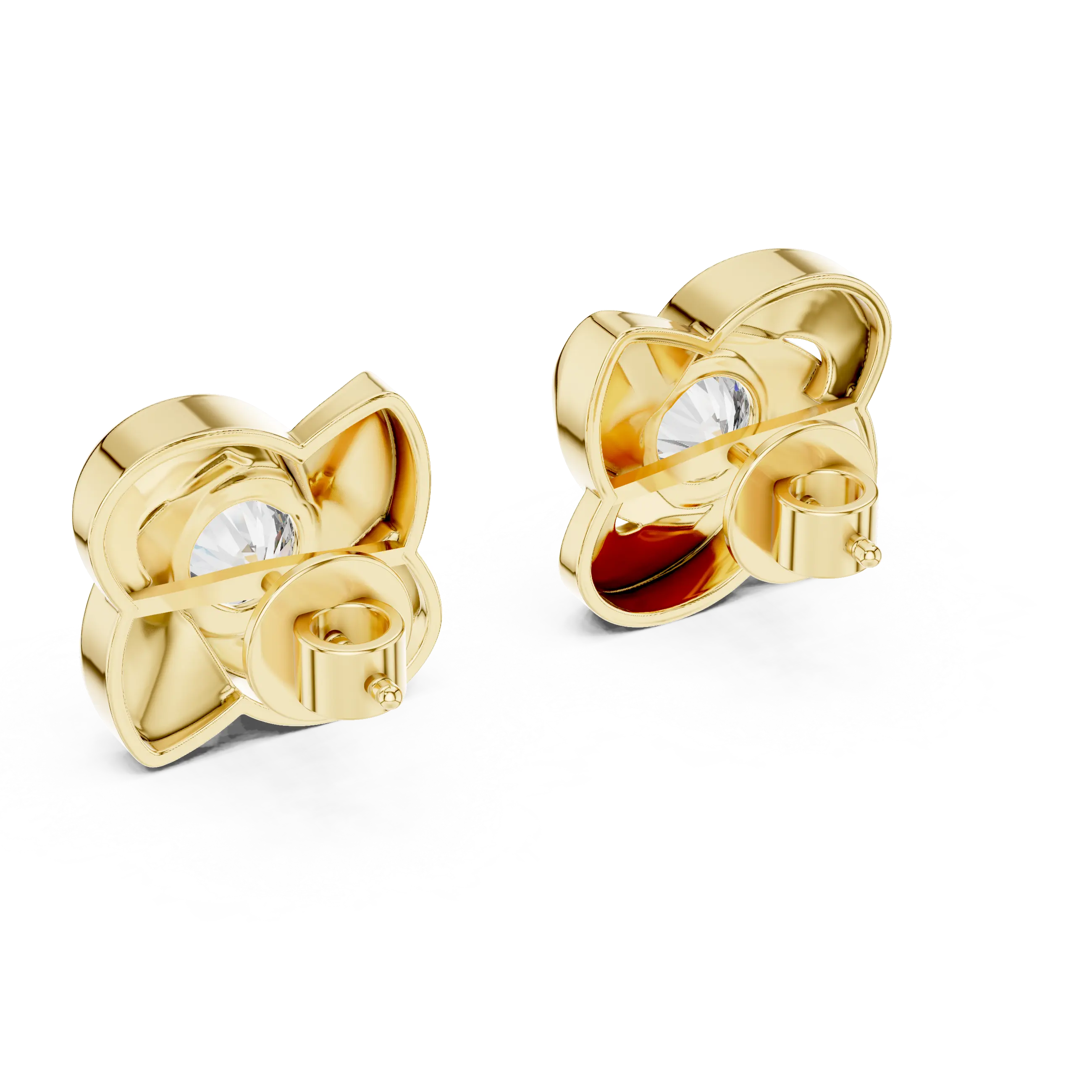 MJER12 - Sculpted Floral Petal Bezel Studs