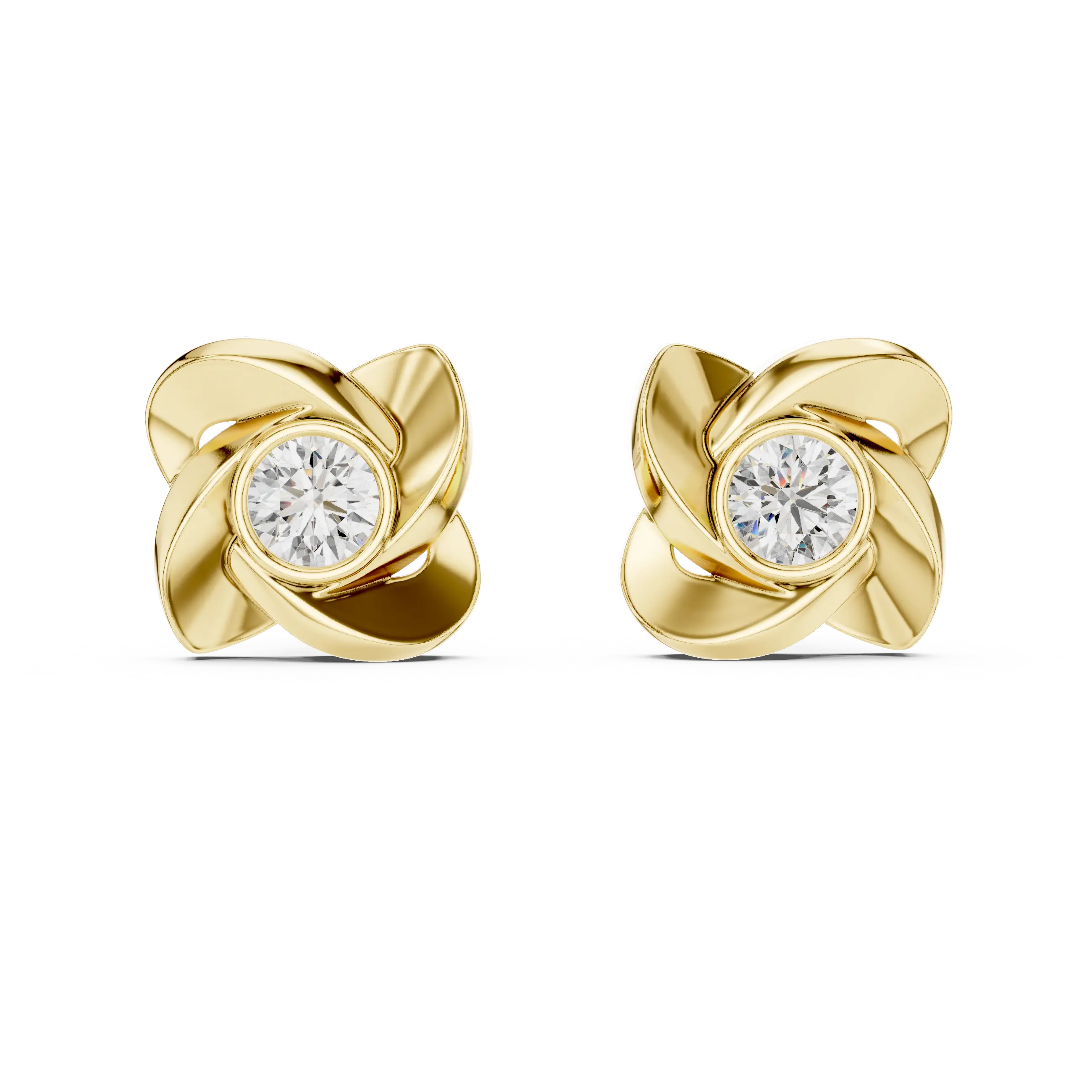 MJER12 - Sculpted Floral Petal Bezel Studs