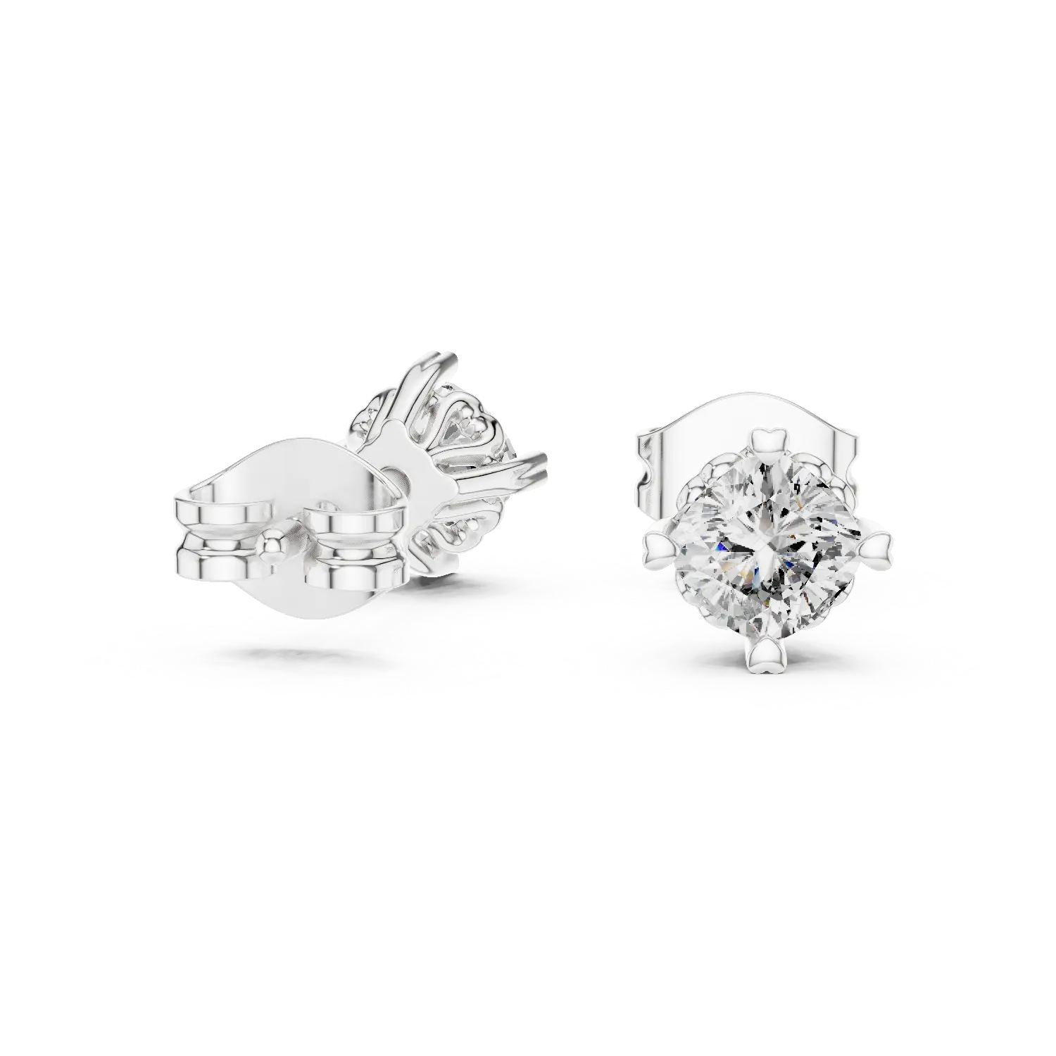 MJER79 - Scalloped Tulip Basket Solitaire Studs