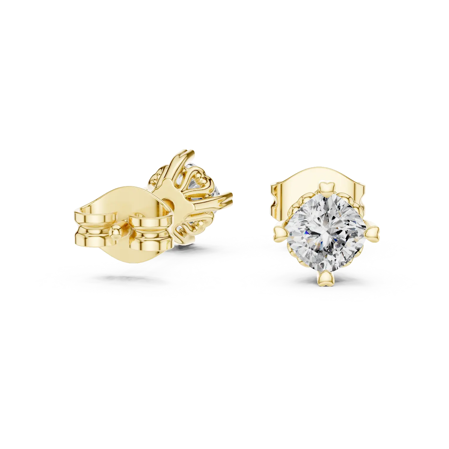MJER79 - Scalloped Tulip Basket Solitaire Studs