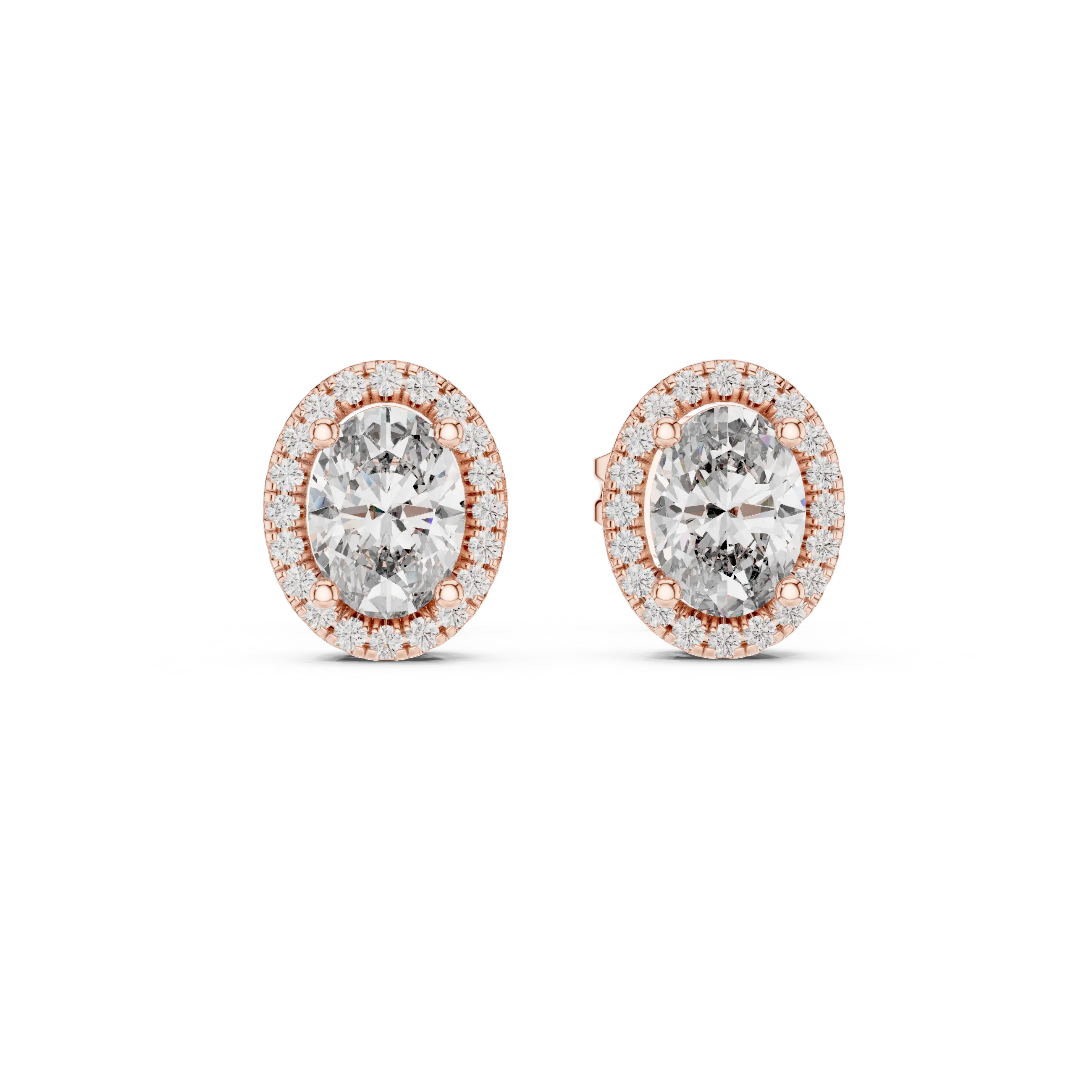 MJER51 - Classic Elongated Solitaire Halo Earrings