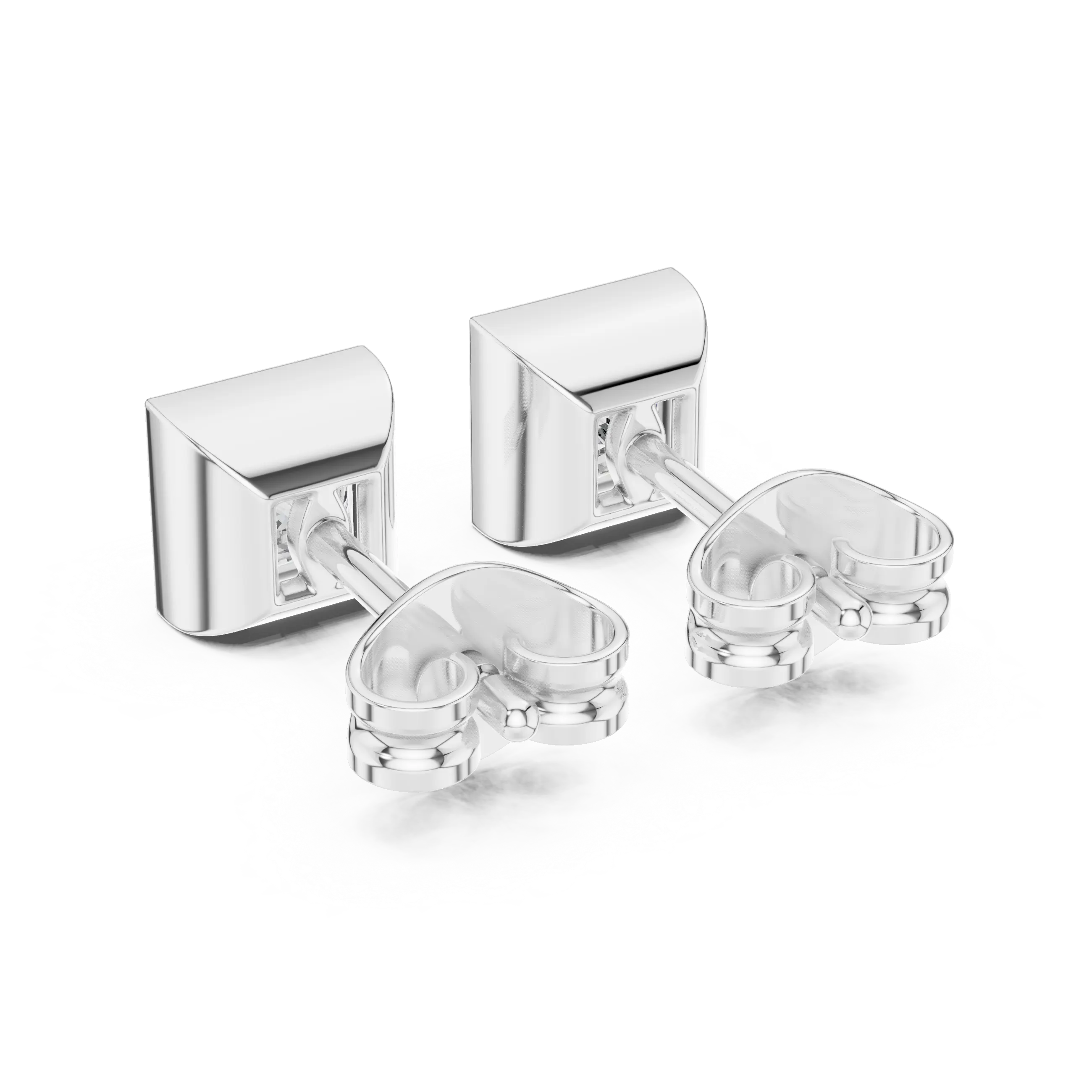 MJER53 - Princess Cut Bezel-Set Solitaire Studs