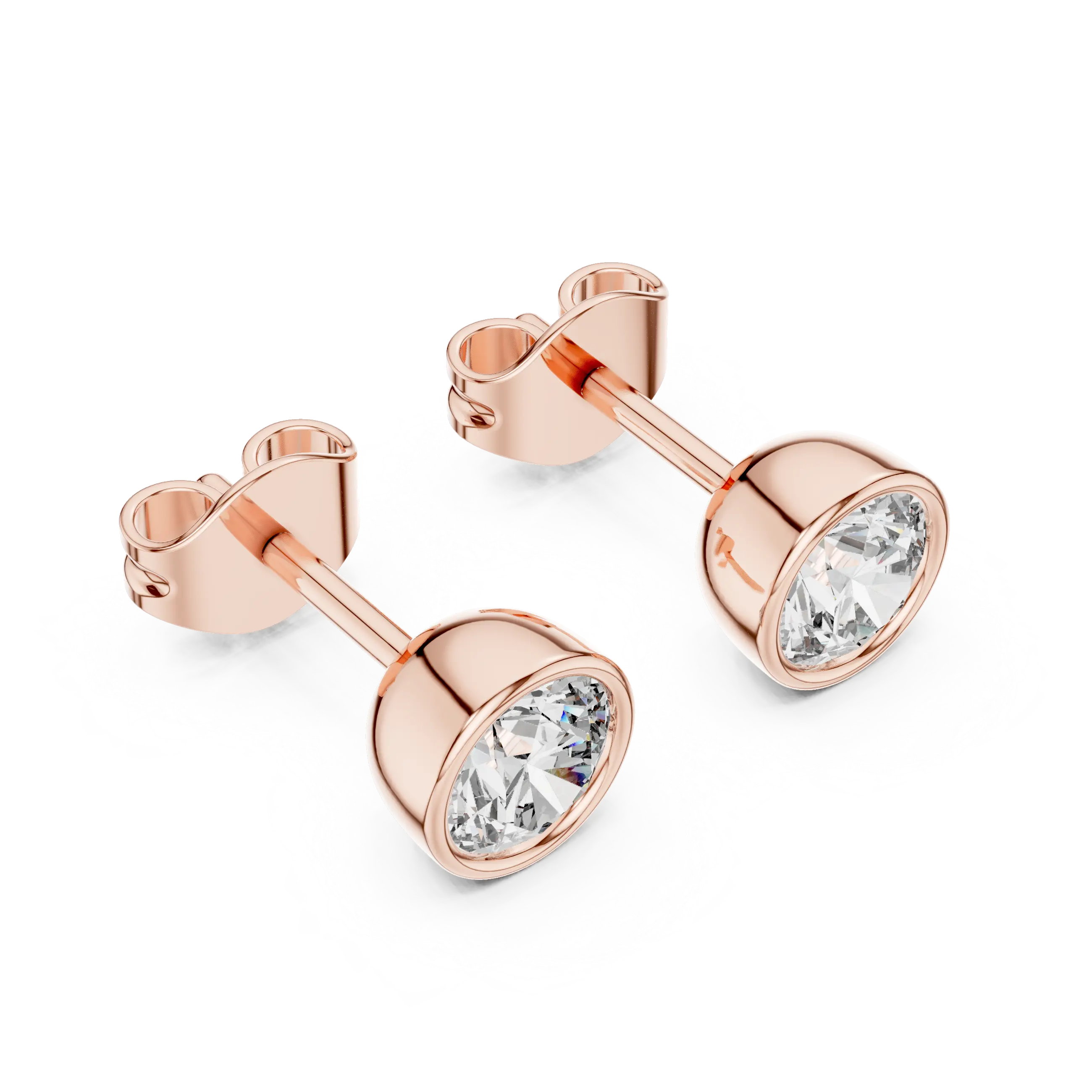 MJER81 - Modern Bezel-Set Round Brilliant Studs