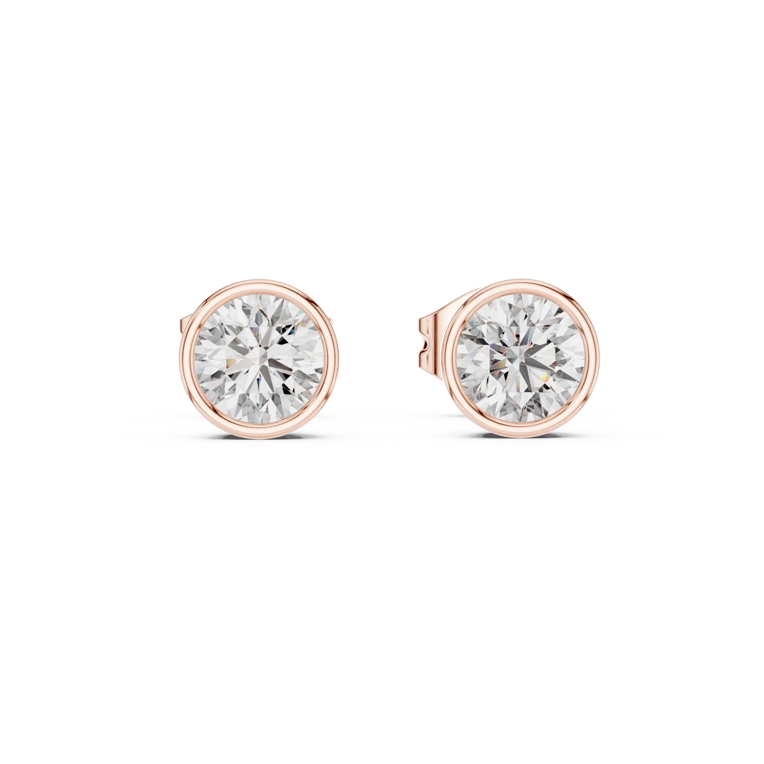MJER81 - Modern Bezel-Set Round Brilliant Studs