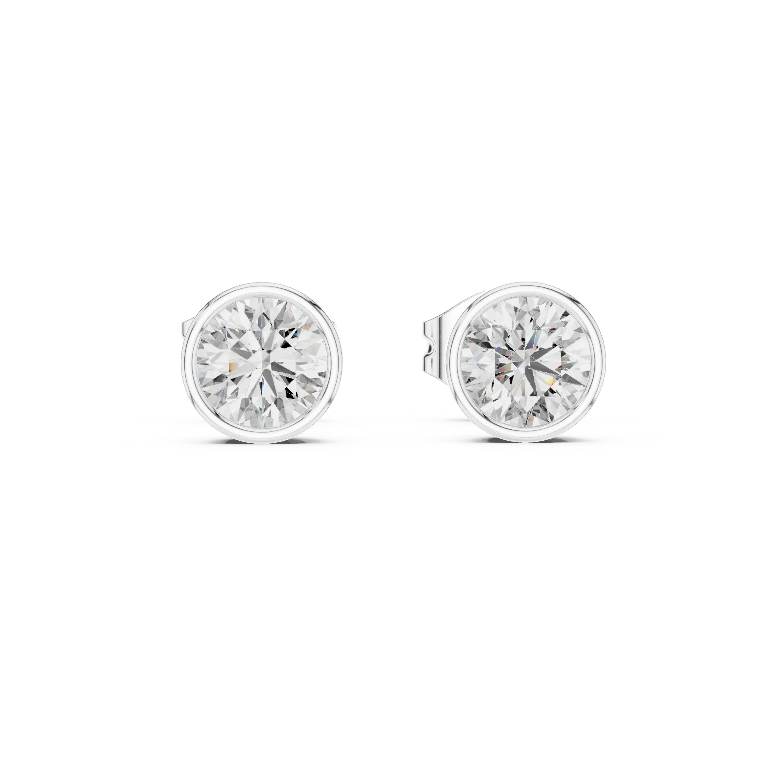 MJER81 - Modern Bezel-Set Round Brilliant Studs
