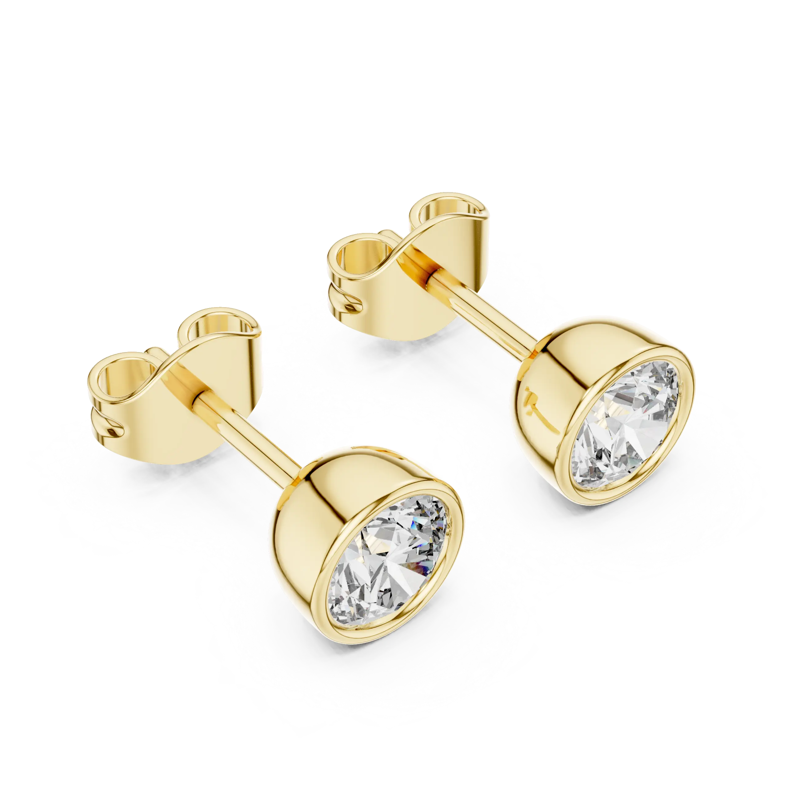 MJER81 - Modern Bezel-Set Round Brilliant Studs