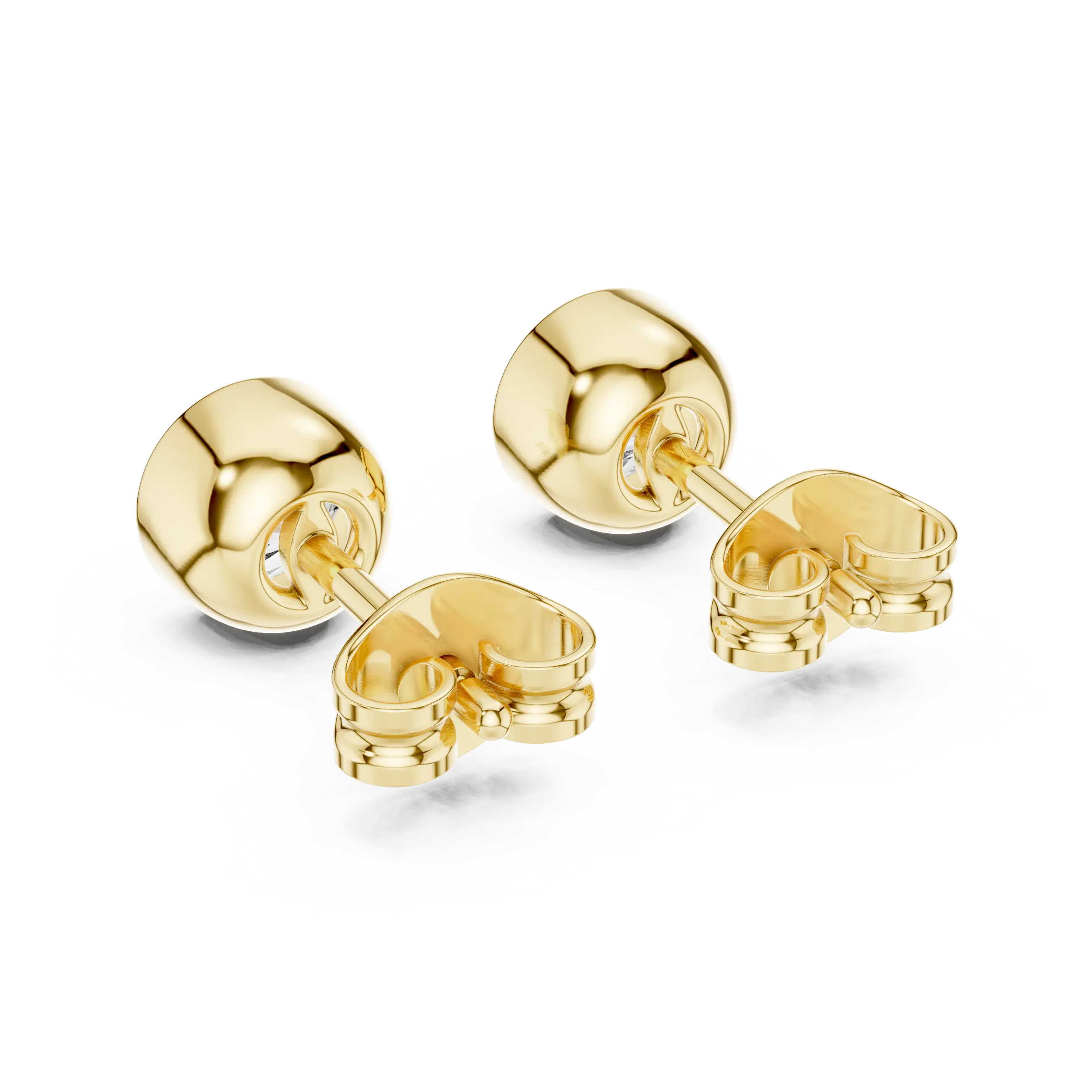 MJER81 - Modern Bezel-Set Round Brilliant Studs
