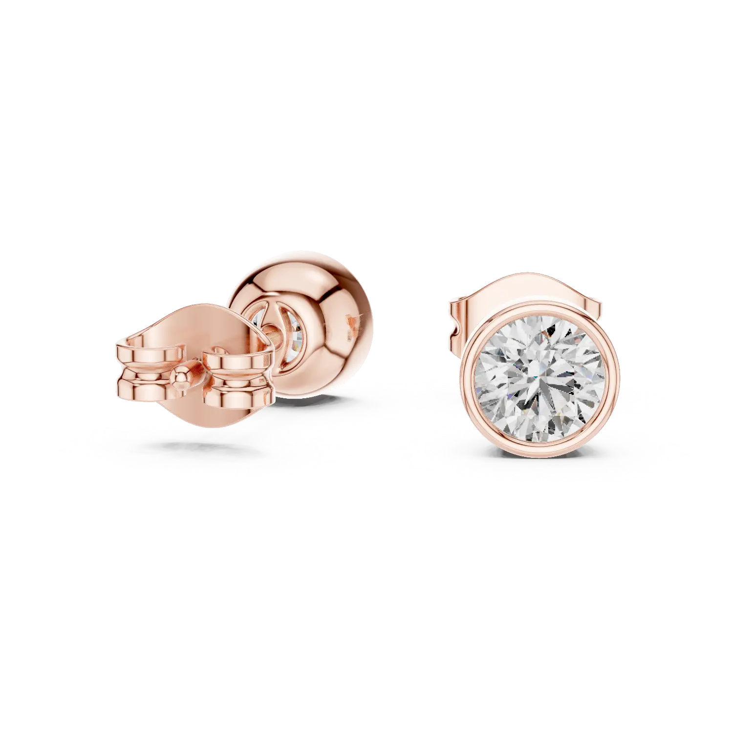 MJER81 - Modern Bezel-Set Round Brilliant Studs