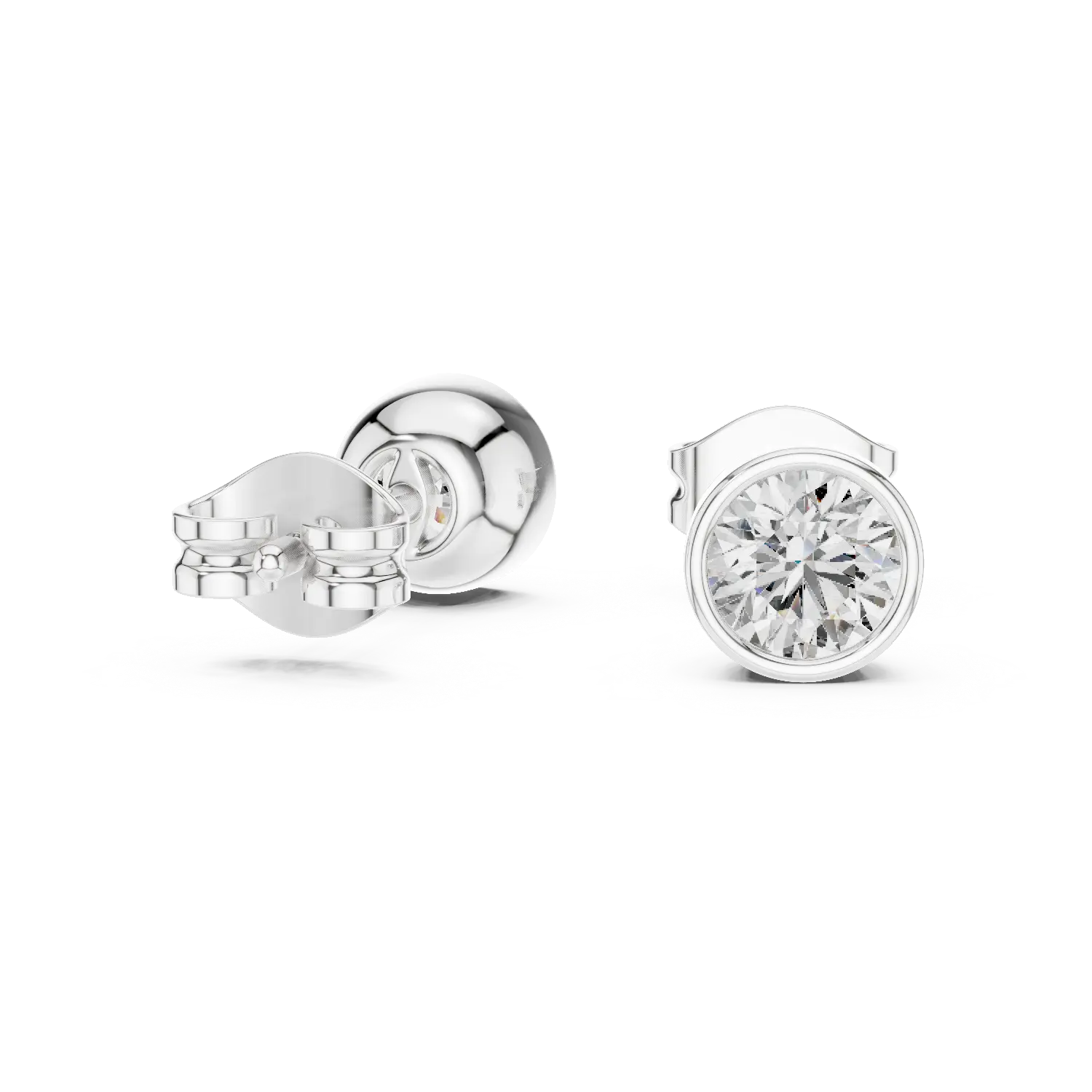 MJER81 - Modern Bezel-Set Round Brilliant Studs