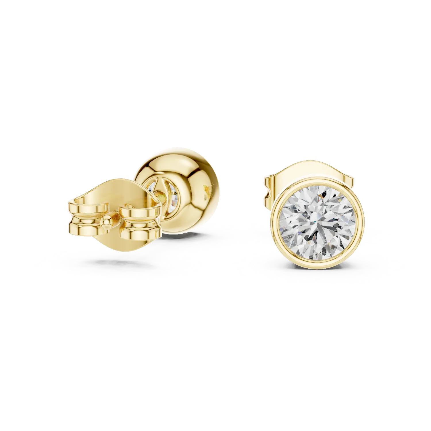 MJER81 - Modern Bezel-Set Round Brilliant Studs