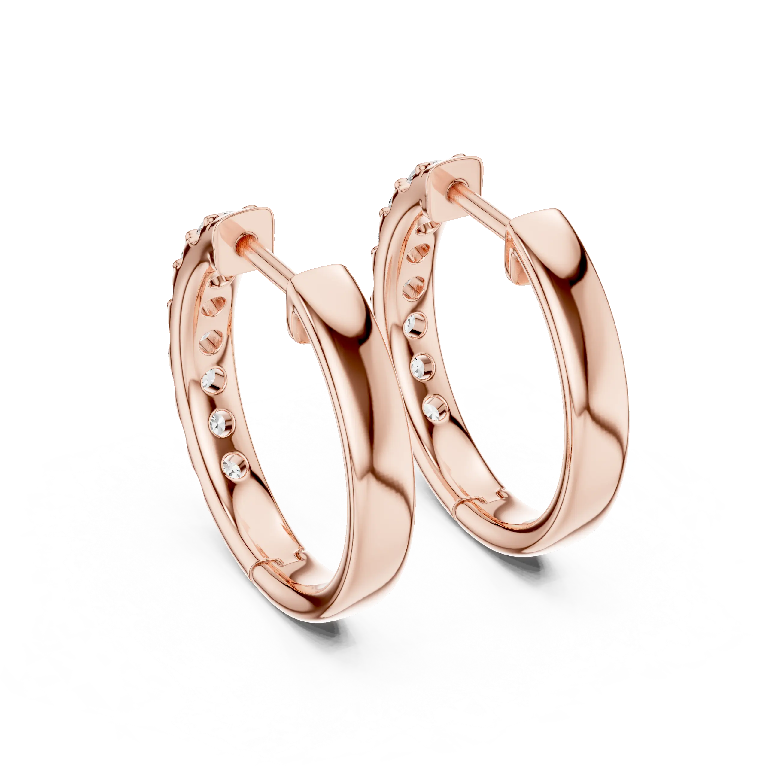 MJER57 - Classic Shared-Prong Diamond Hoop Earrings