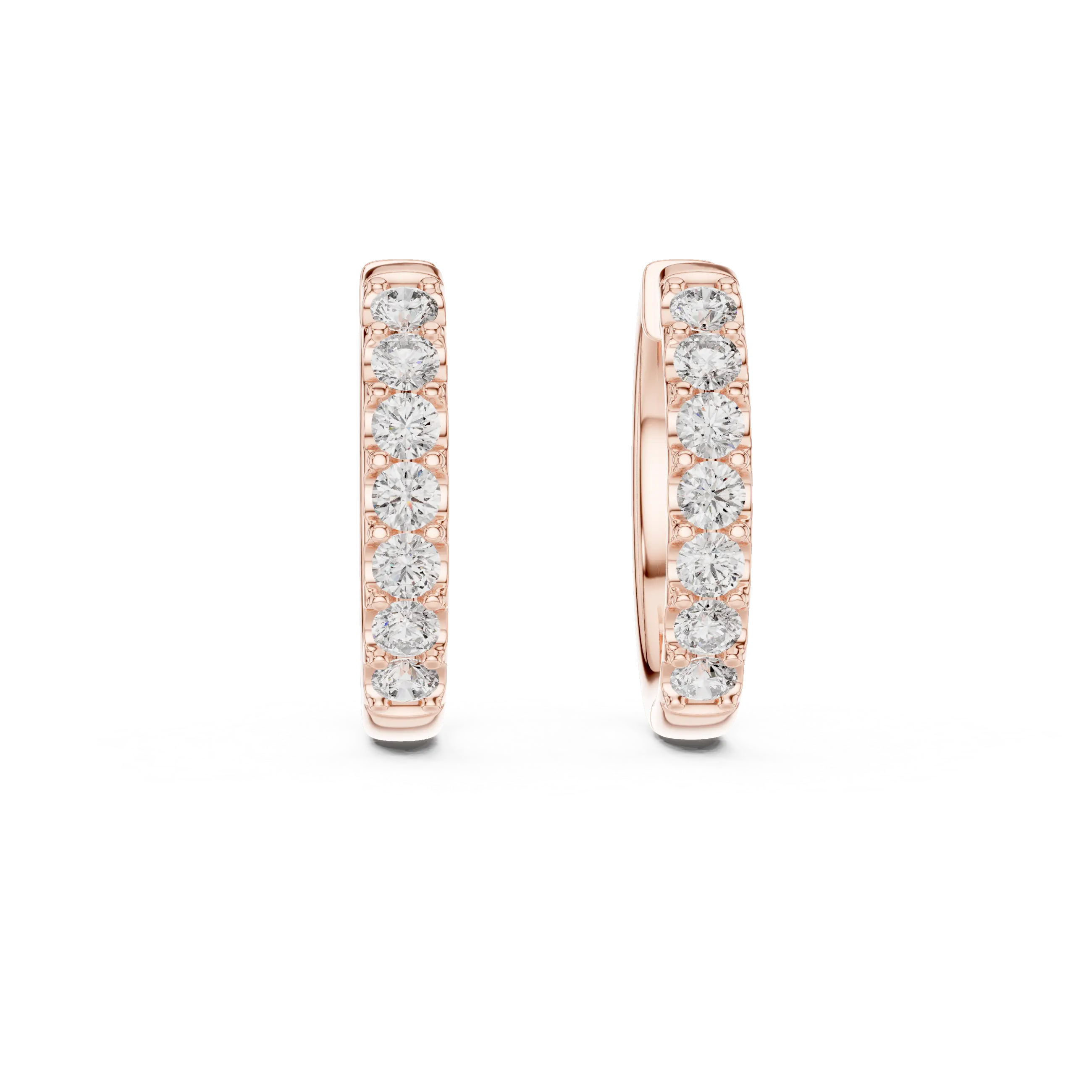 MJER57 - Classic Shared-Prong Diamond Hoop Earrings