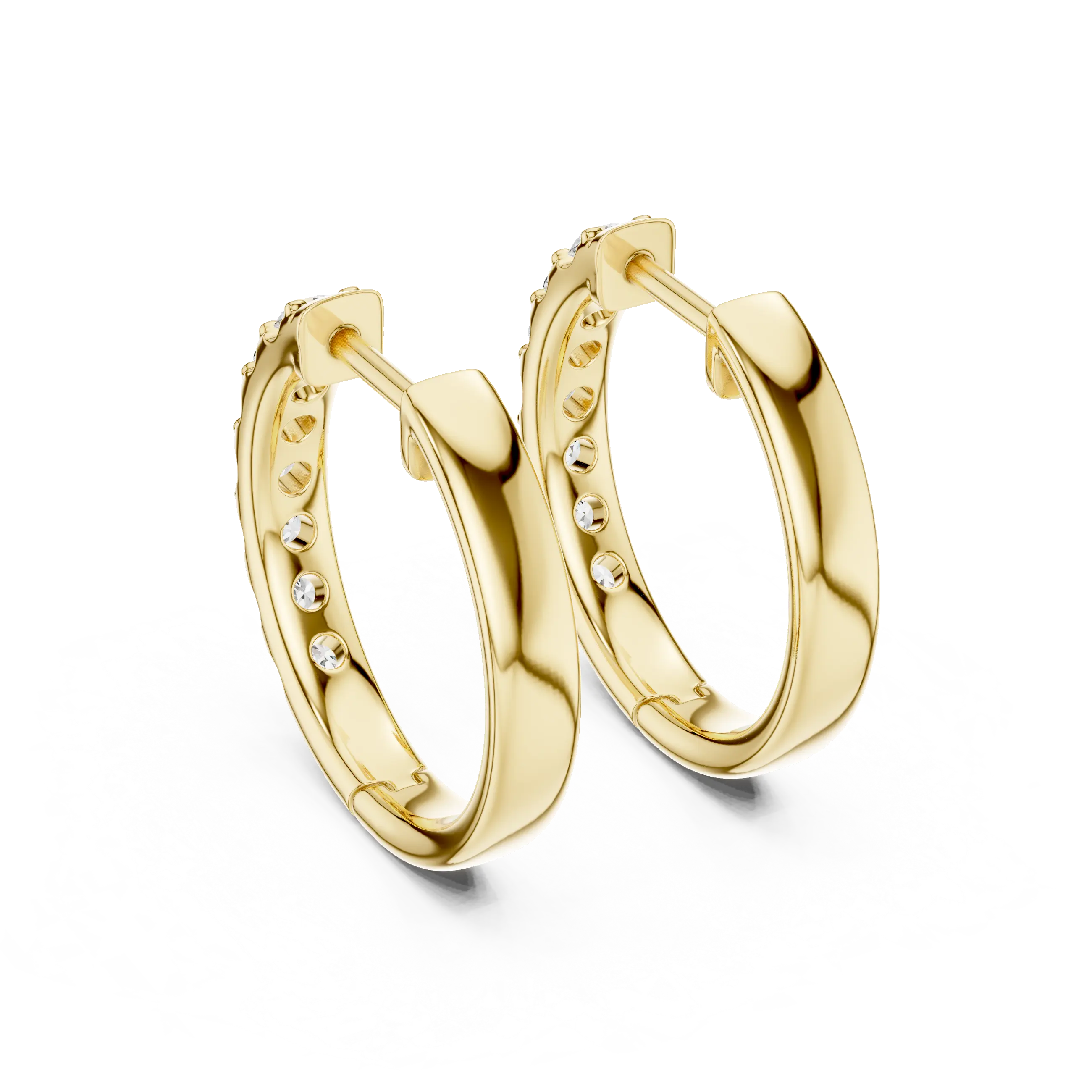 MJER57 - Classic Shared-Prong Diamond Hoop Earrings