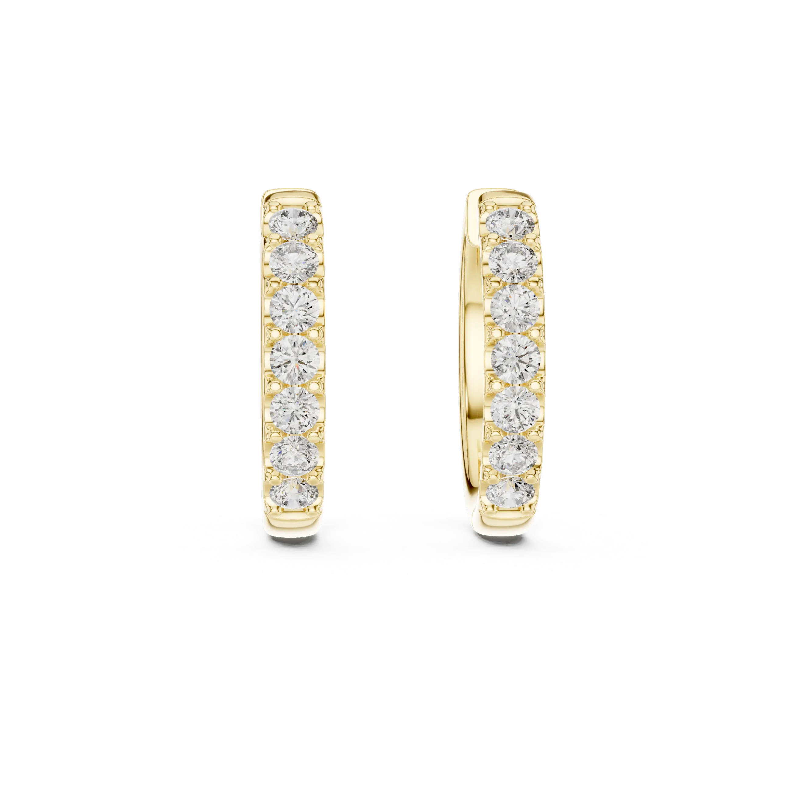 MJER57 - Classic Shared-Prong Diamond Hoop Earrings