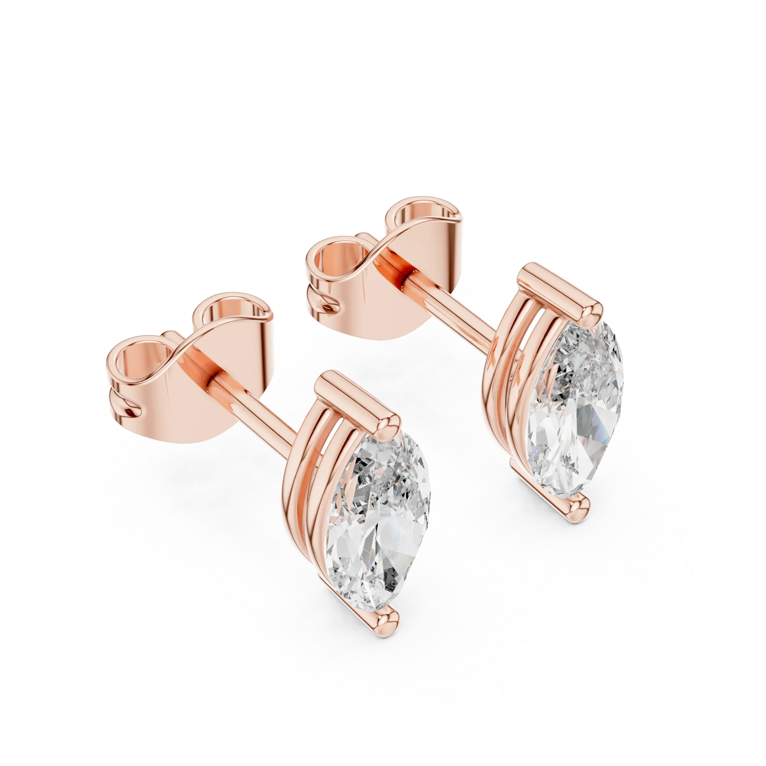 MJER58 - Marquise Cut Two-Prong Solitaire Studs
