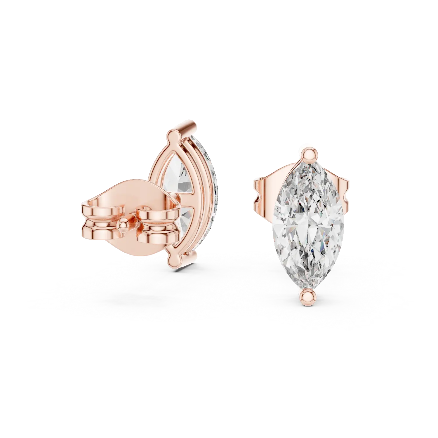 MJER58 - Marquise Cut Two-Prong Solitaire Studs
