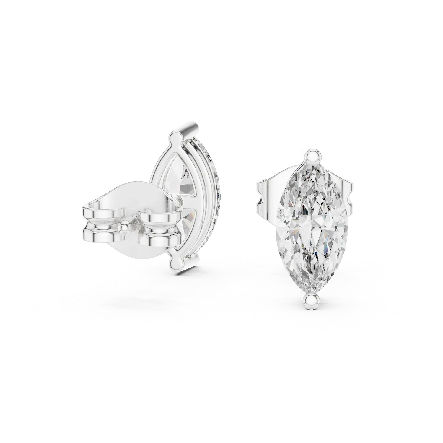 MJER58 - Marquise Cut Two-Prong Solitaire Studs