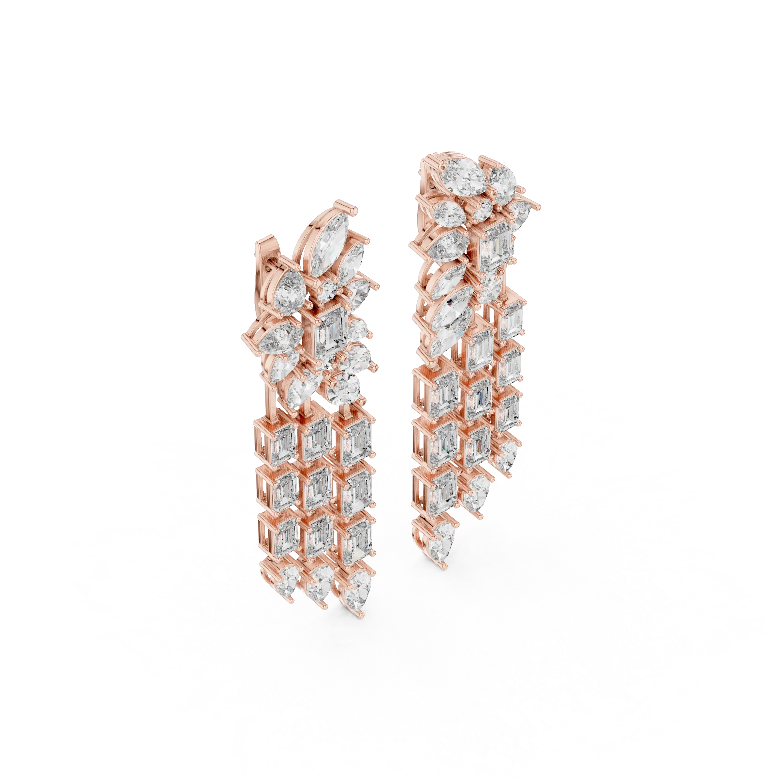 MJER60 - Botanical Fringe Chandelier Earrings