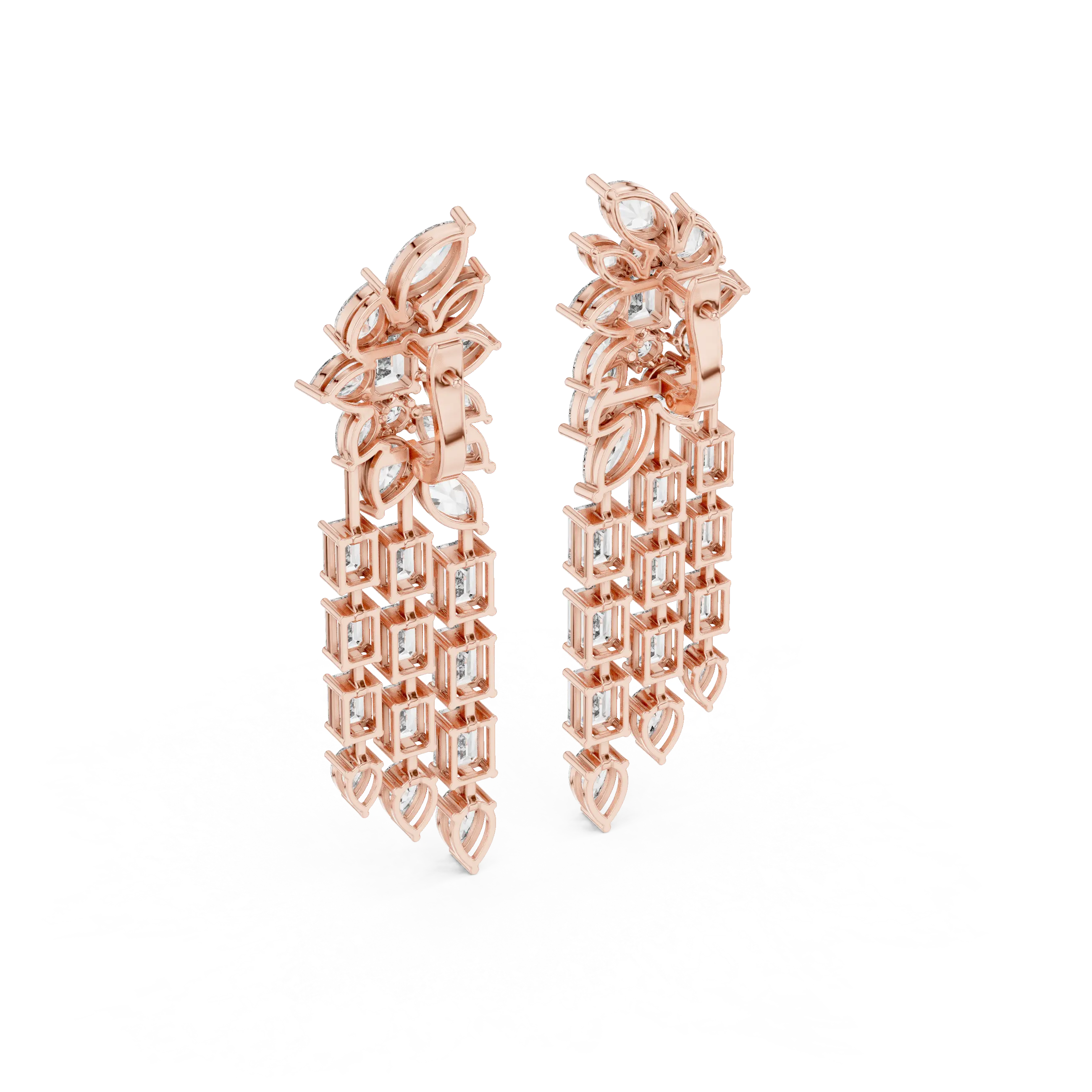 MJER60 - Botanical Fringe Chandelier Earrings