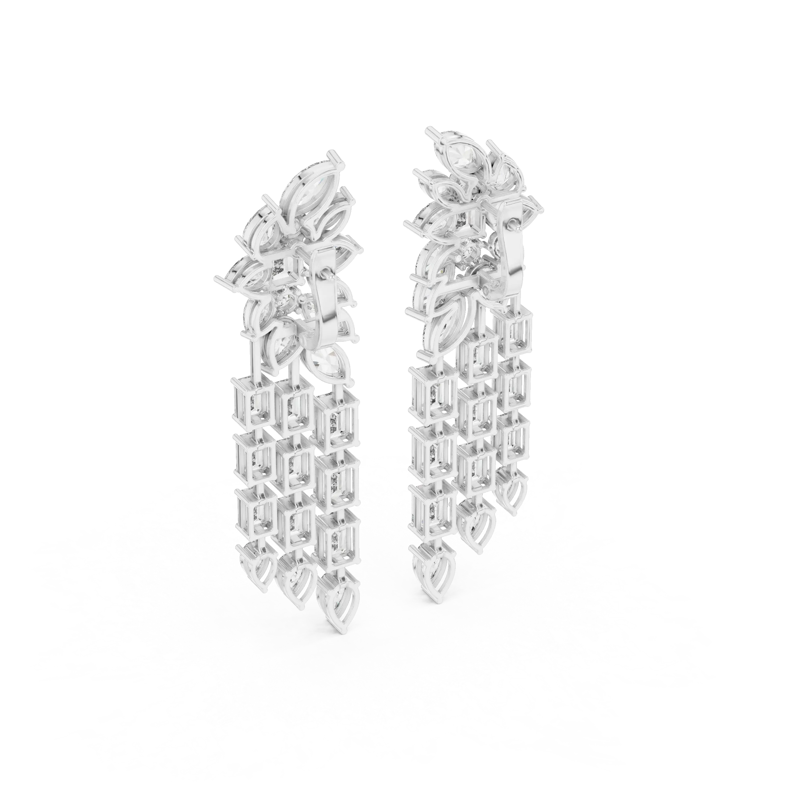 MJER60 - Botanical Fringe Chandelier Earrings