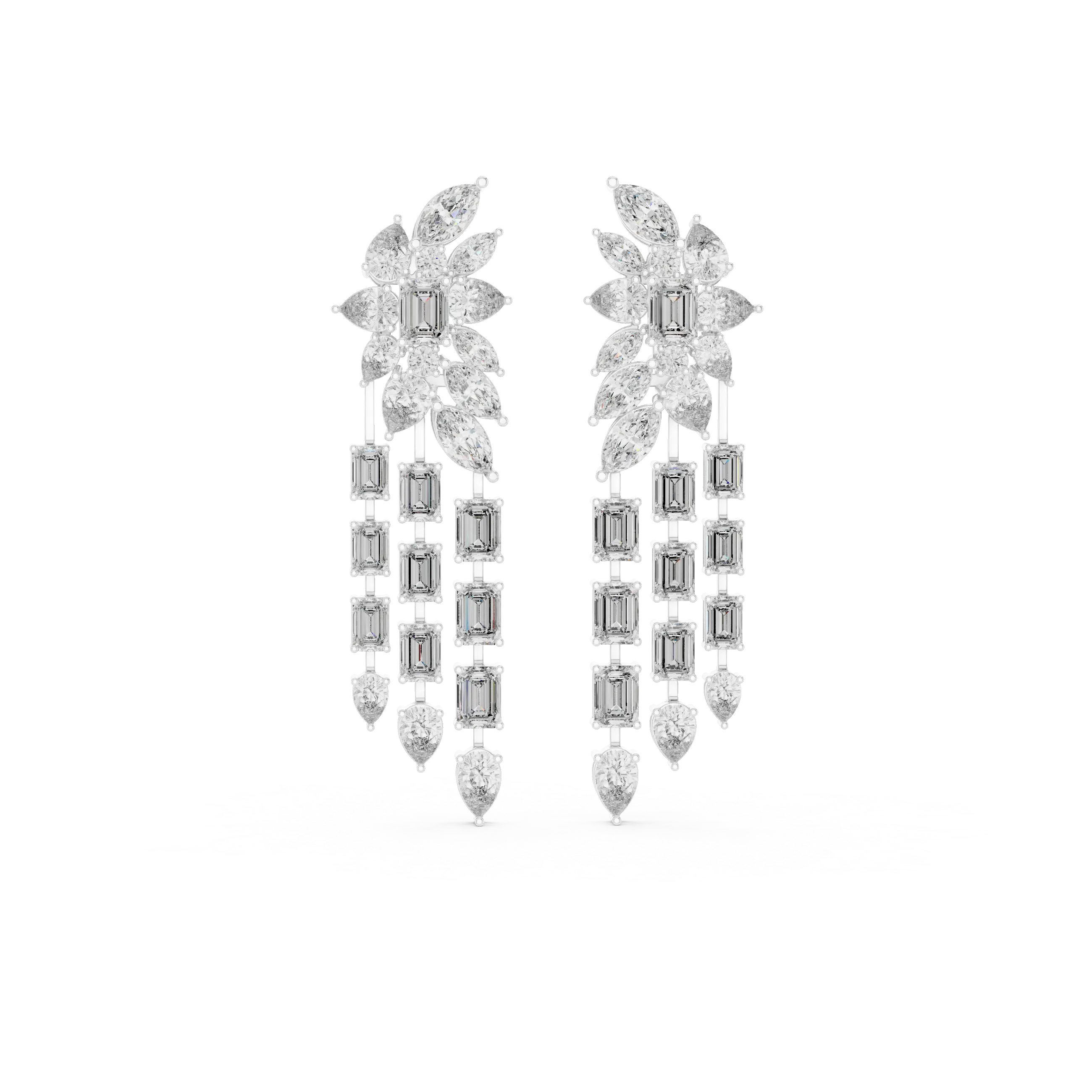 MJER60 - Botanical Fringe Chandelier Earrings