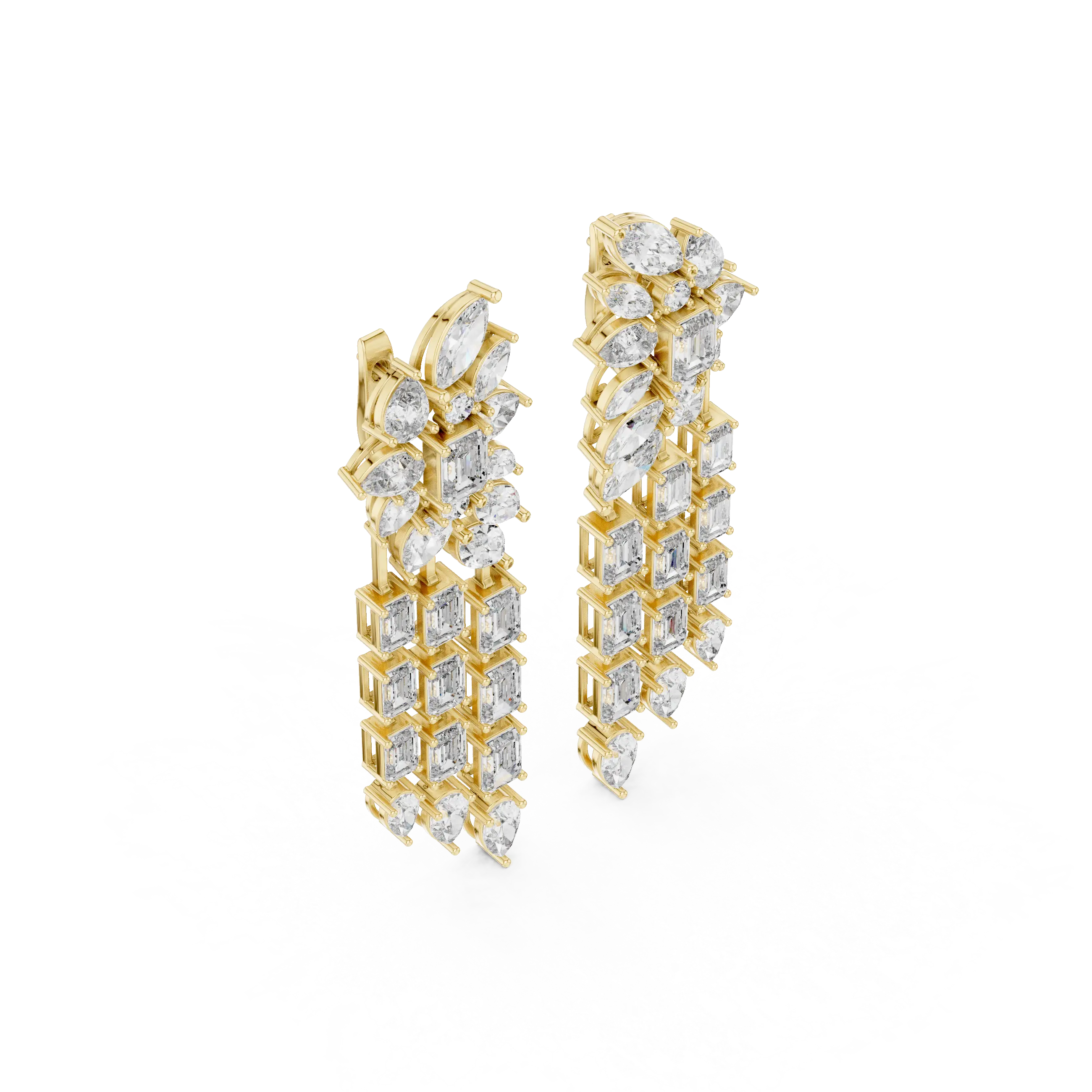 MJER60 - Botanical Fringe Chandelier Earrings