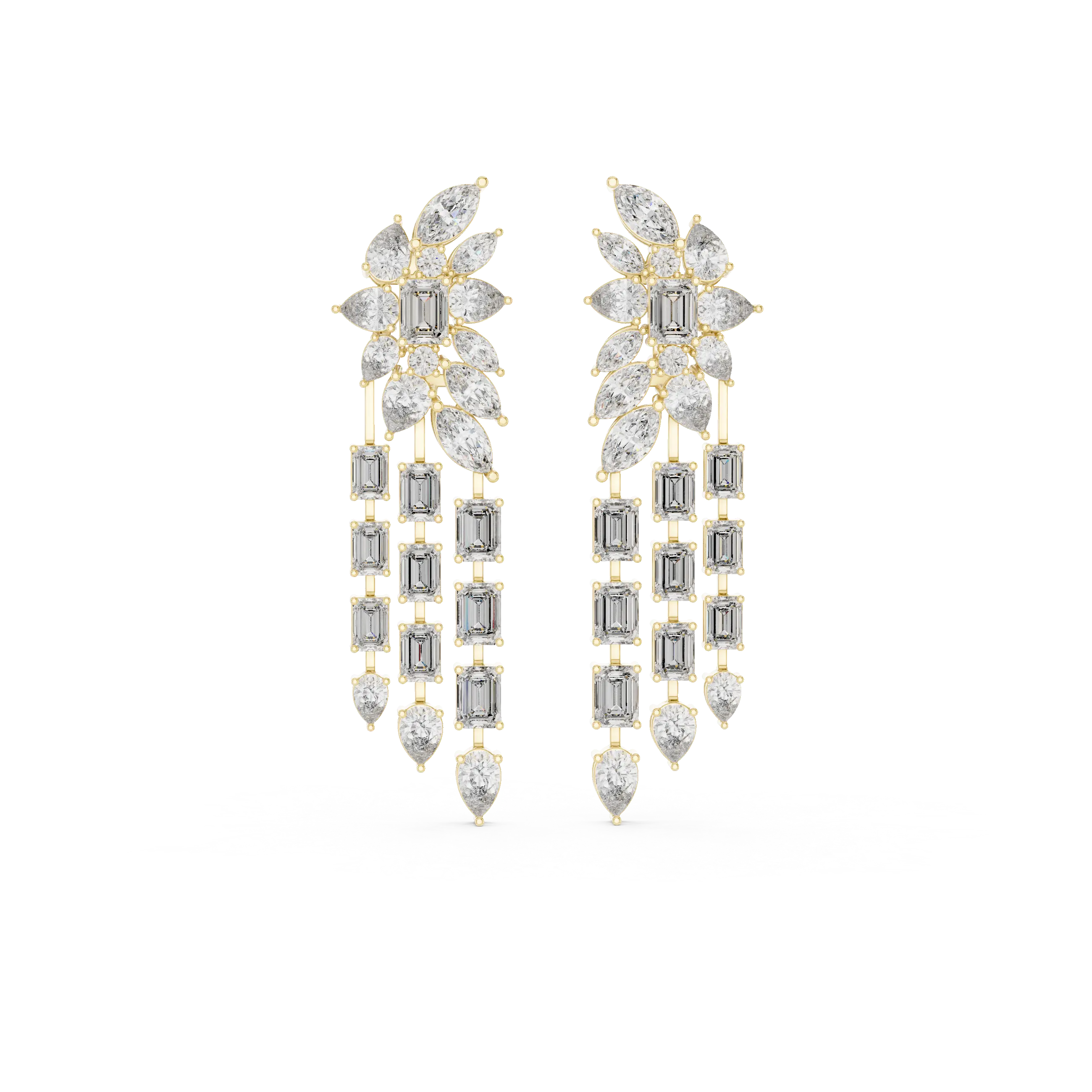 MJER60 - Botanical Fringe Chandelier Earrings