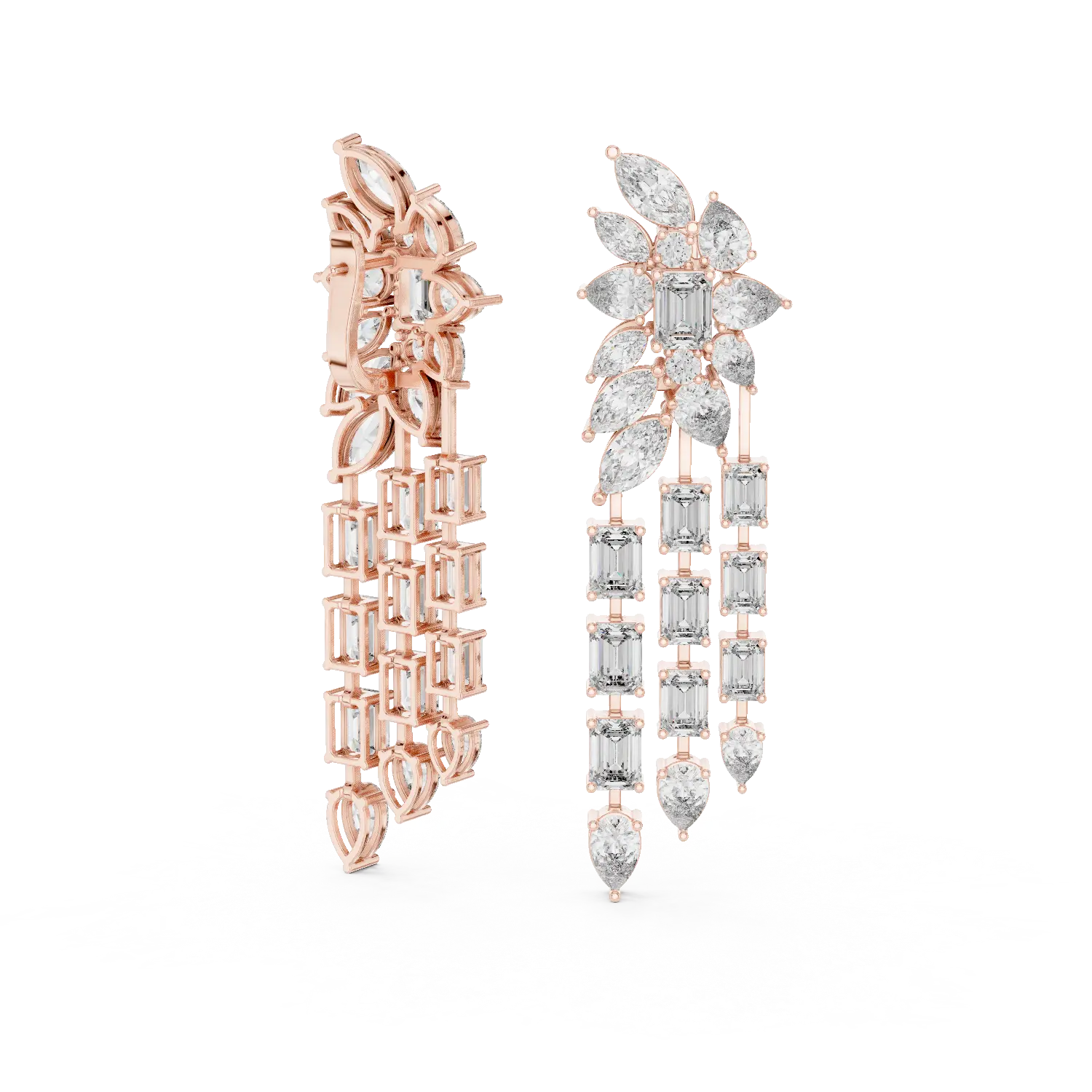 MJER60 - Botanical Fringe Chandelier Earrings