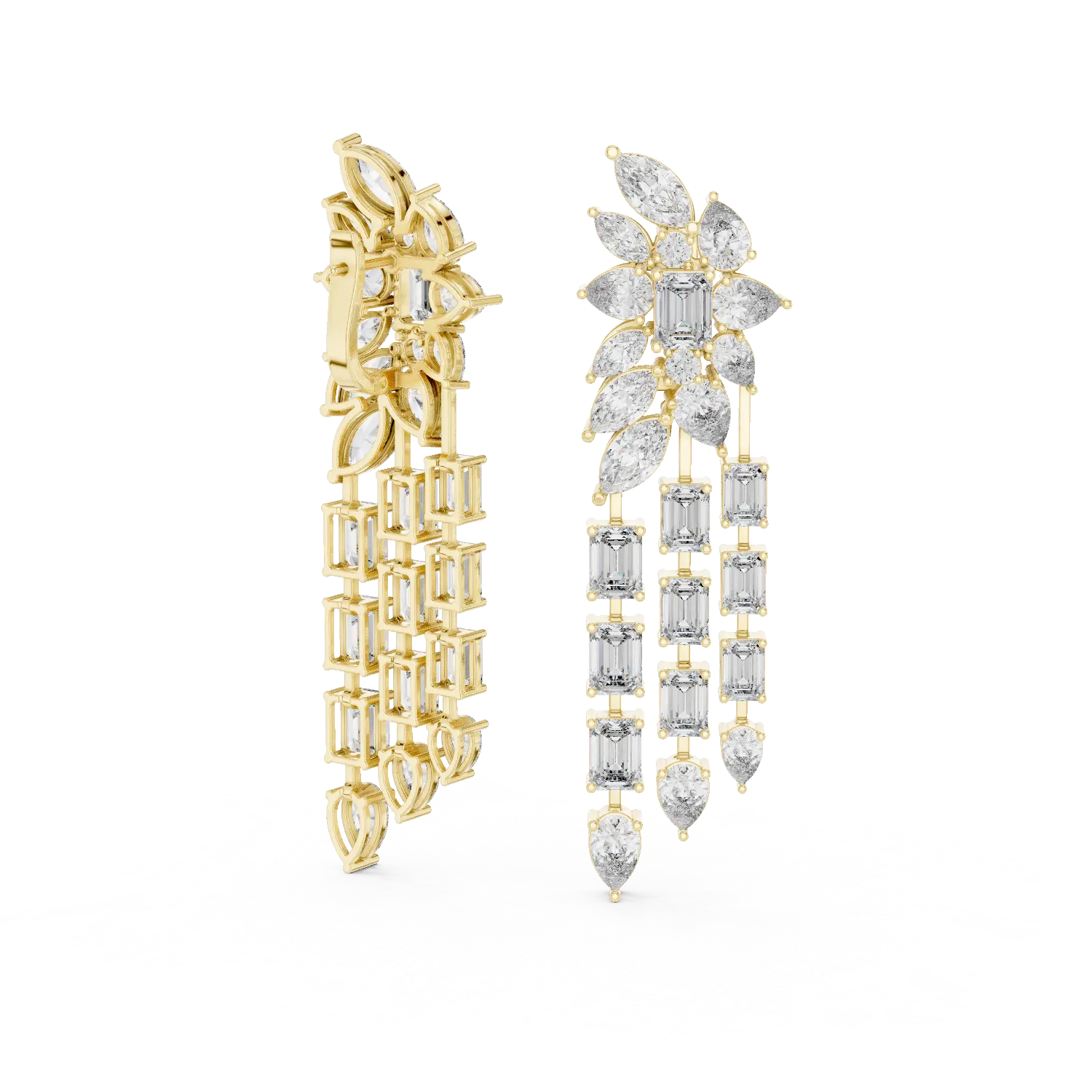 MJER60 - Botanical Fringe Chandelier Earrings