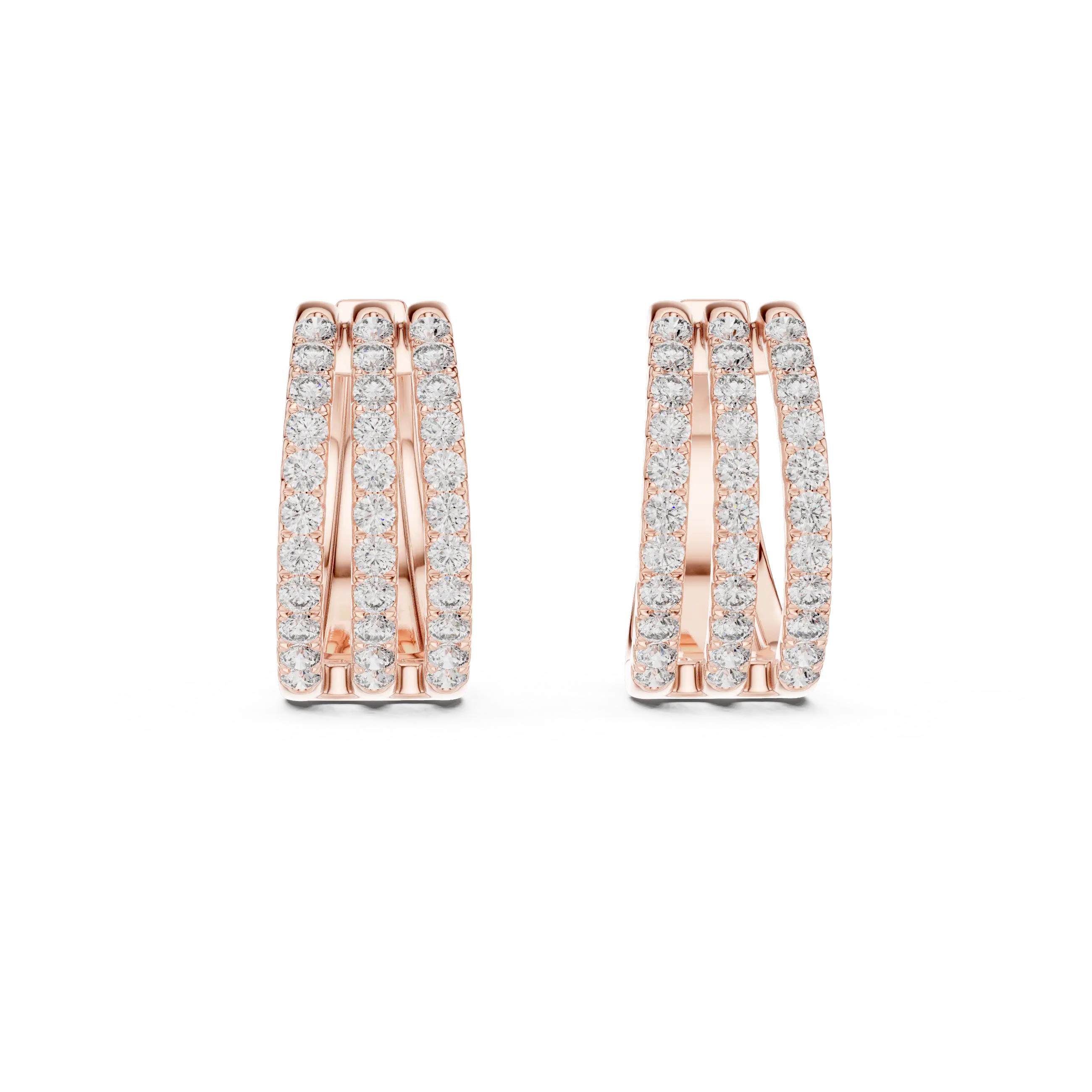 MJER61 - Shimmering Multi-Band Hoop Earrings