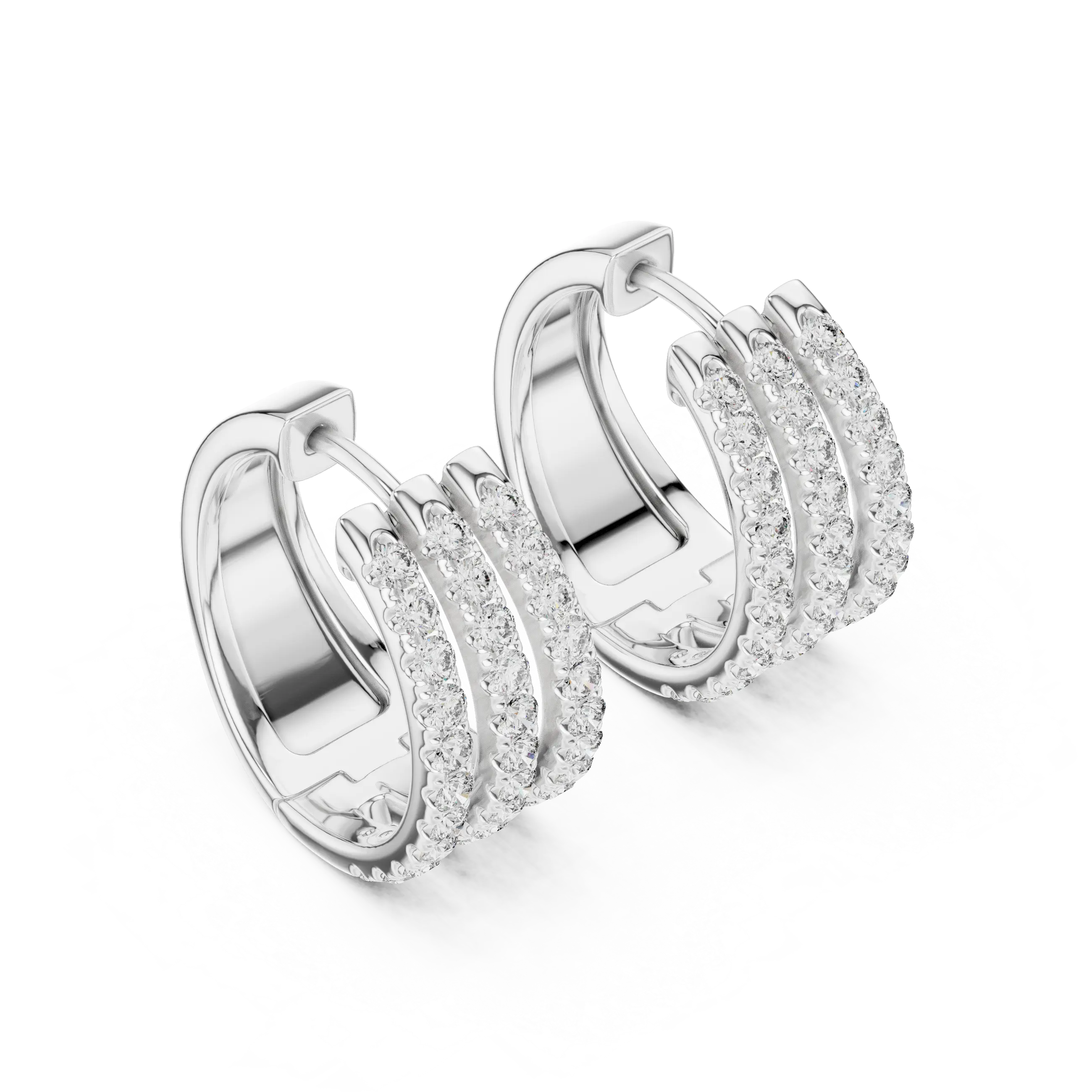 MJER61 - Shimmering Multi-Band Hoop Earrings