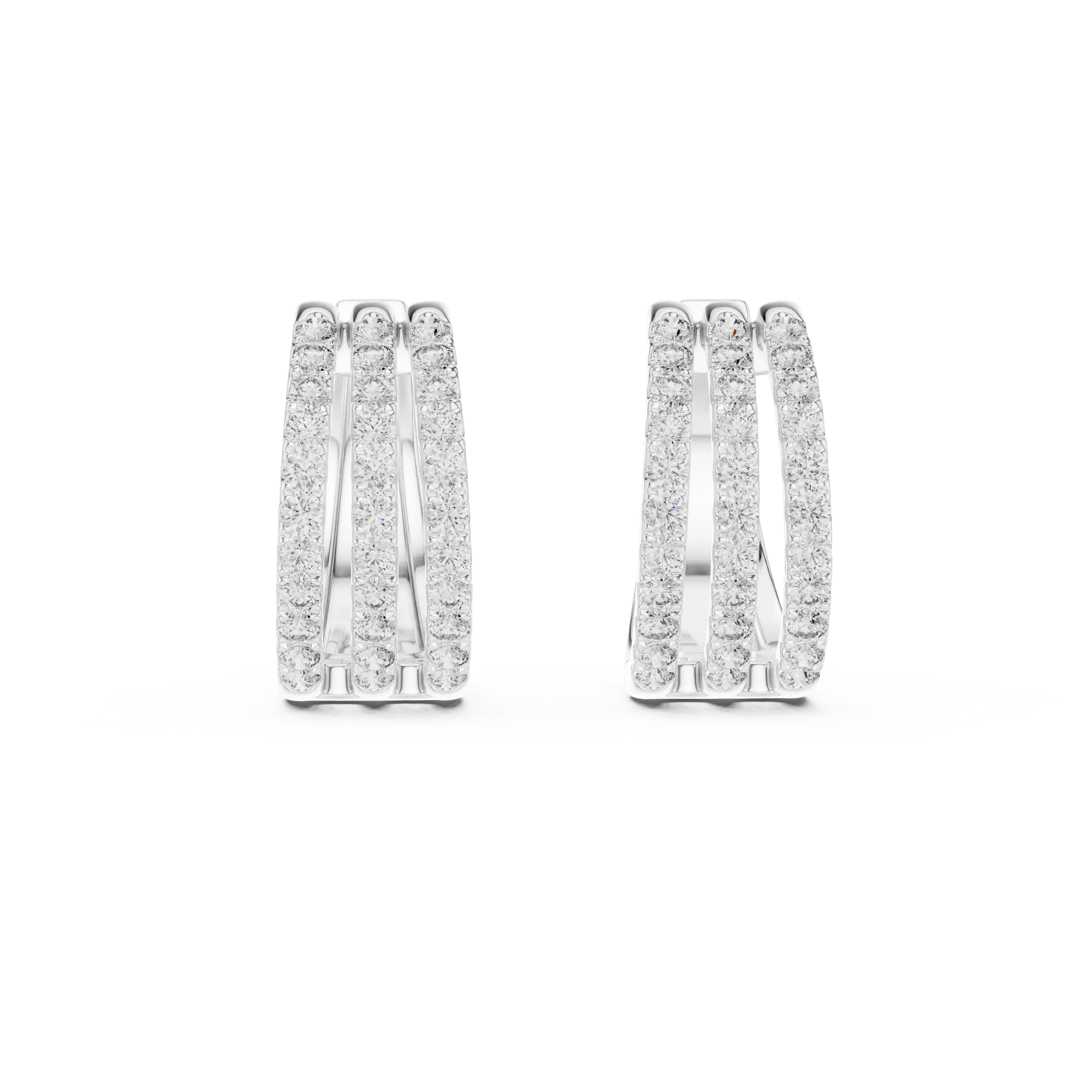 MJER61 - Shimmering Multi-Band Hoop Earrings