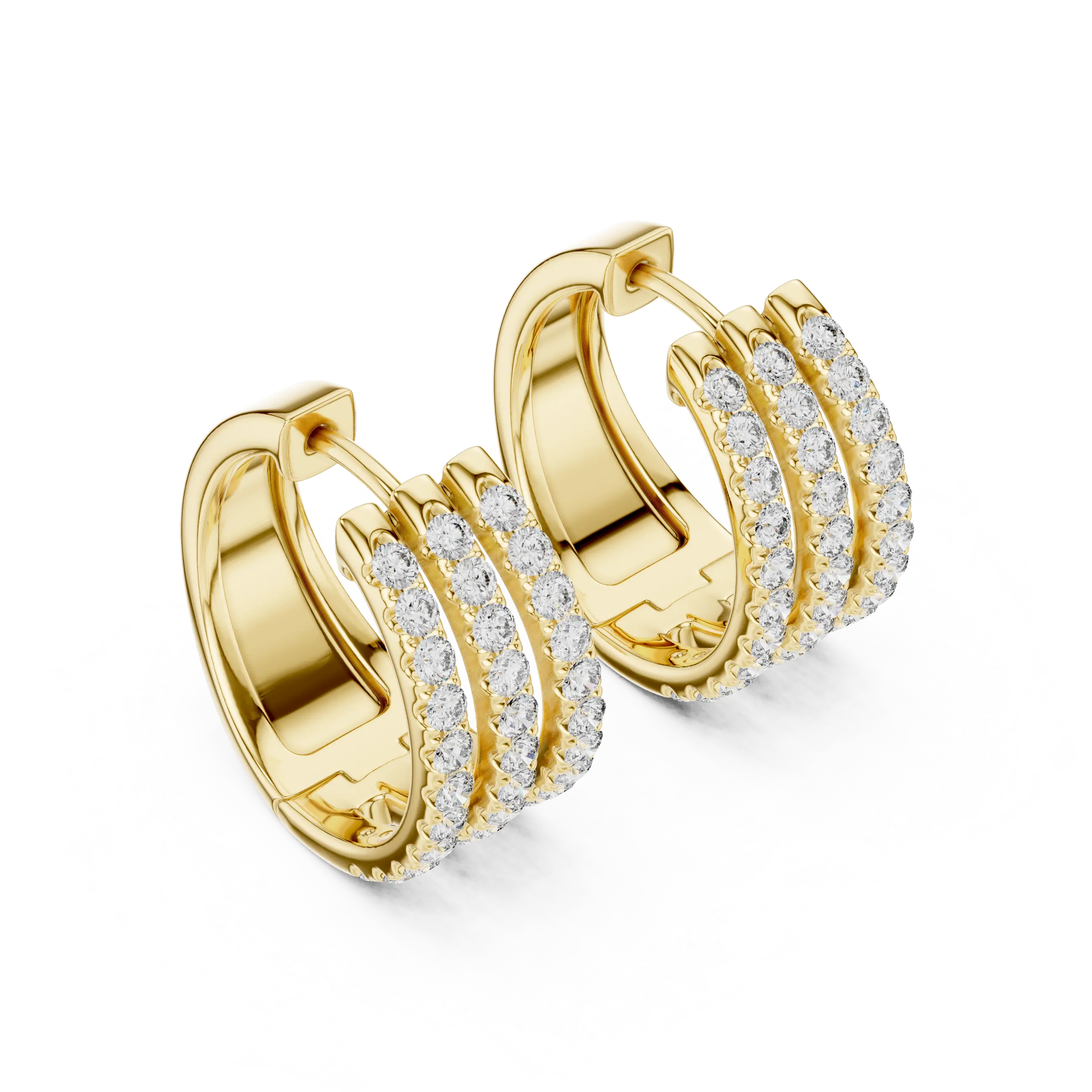 MJER61 - Shimmering Multi-Band Hoop Earrings