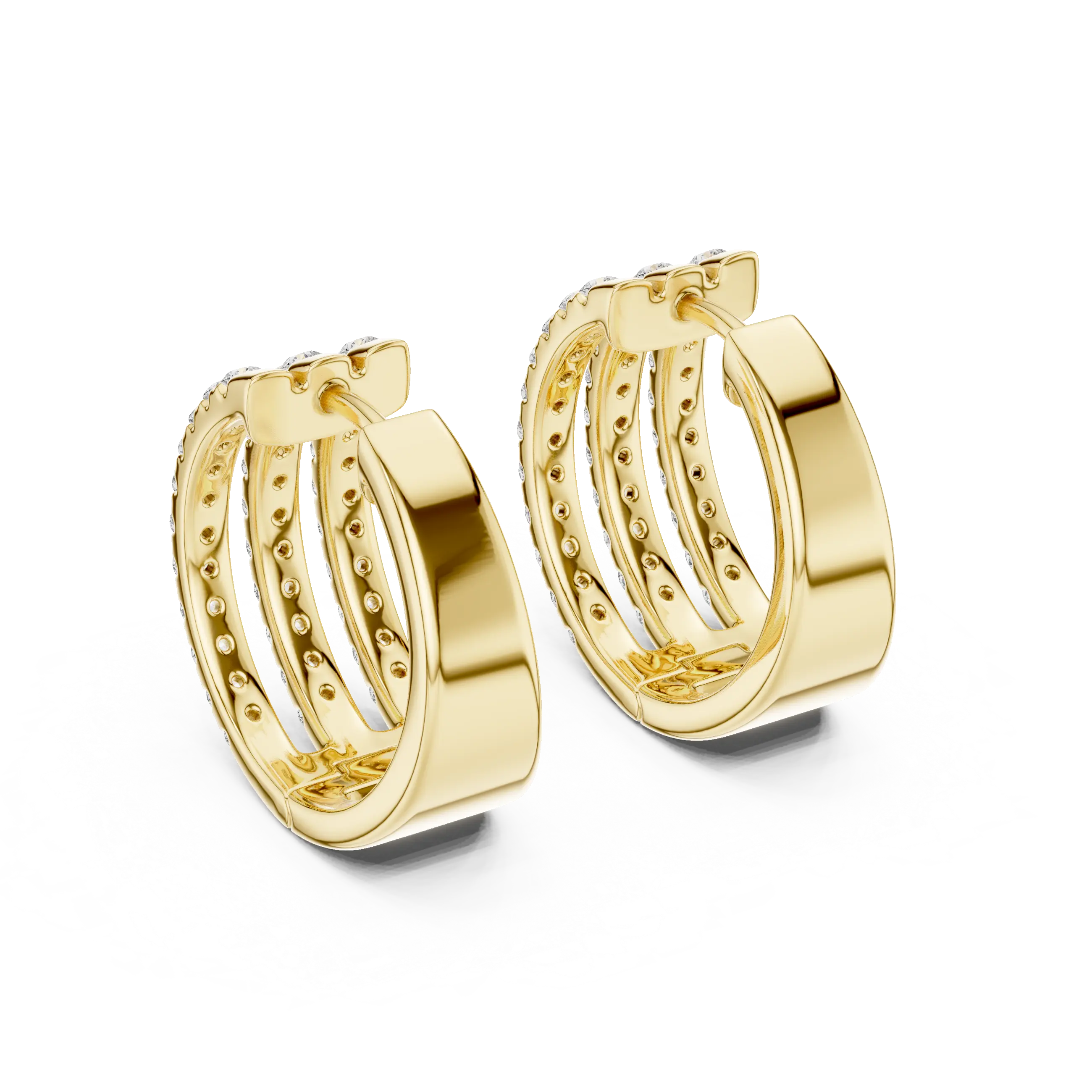 MJER61 - Shimmering Multi-Band Hoop Earrings