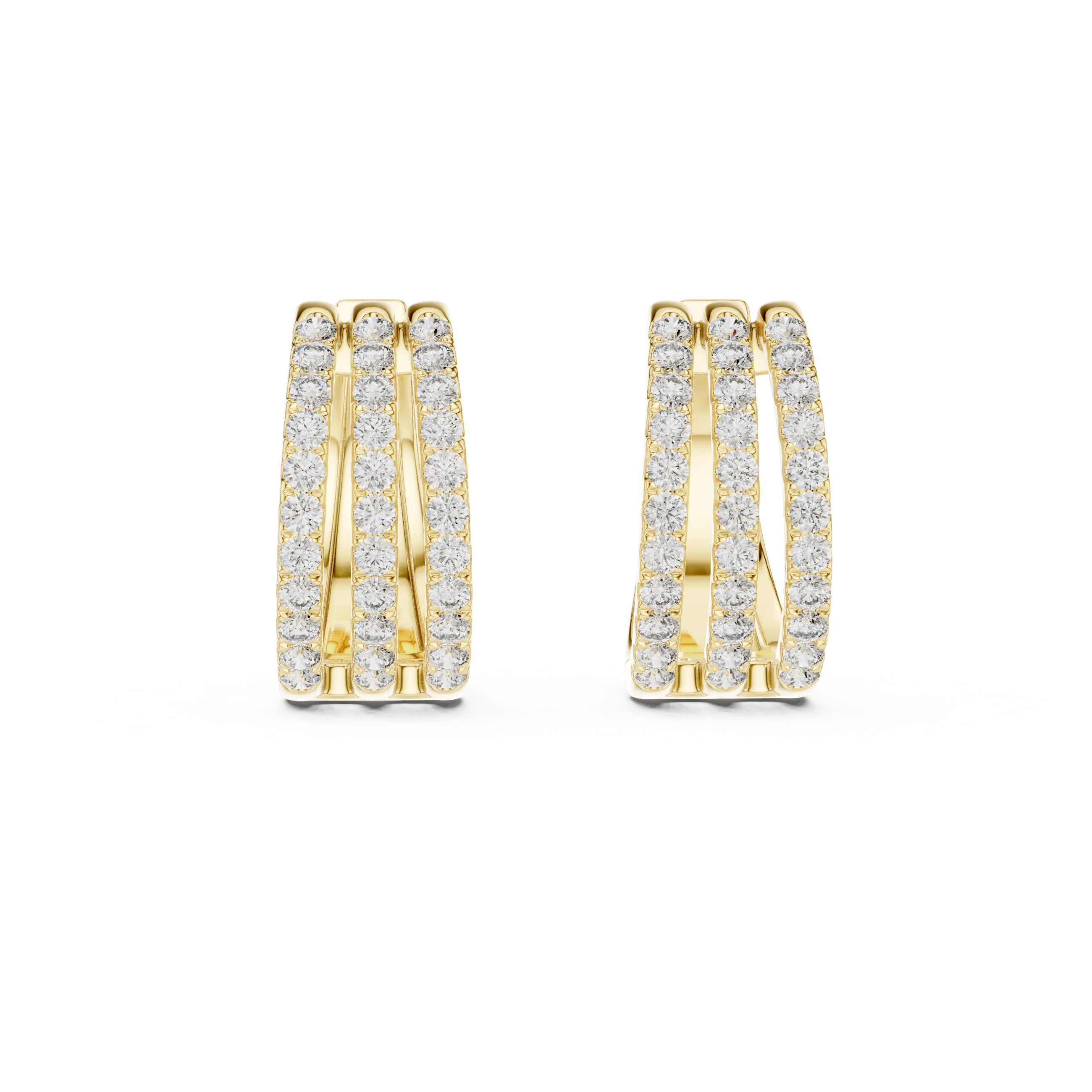 MJER61 - Shimmering Multi-Band Hoop Earrings
