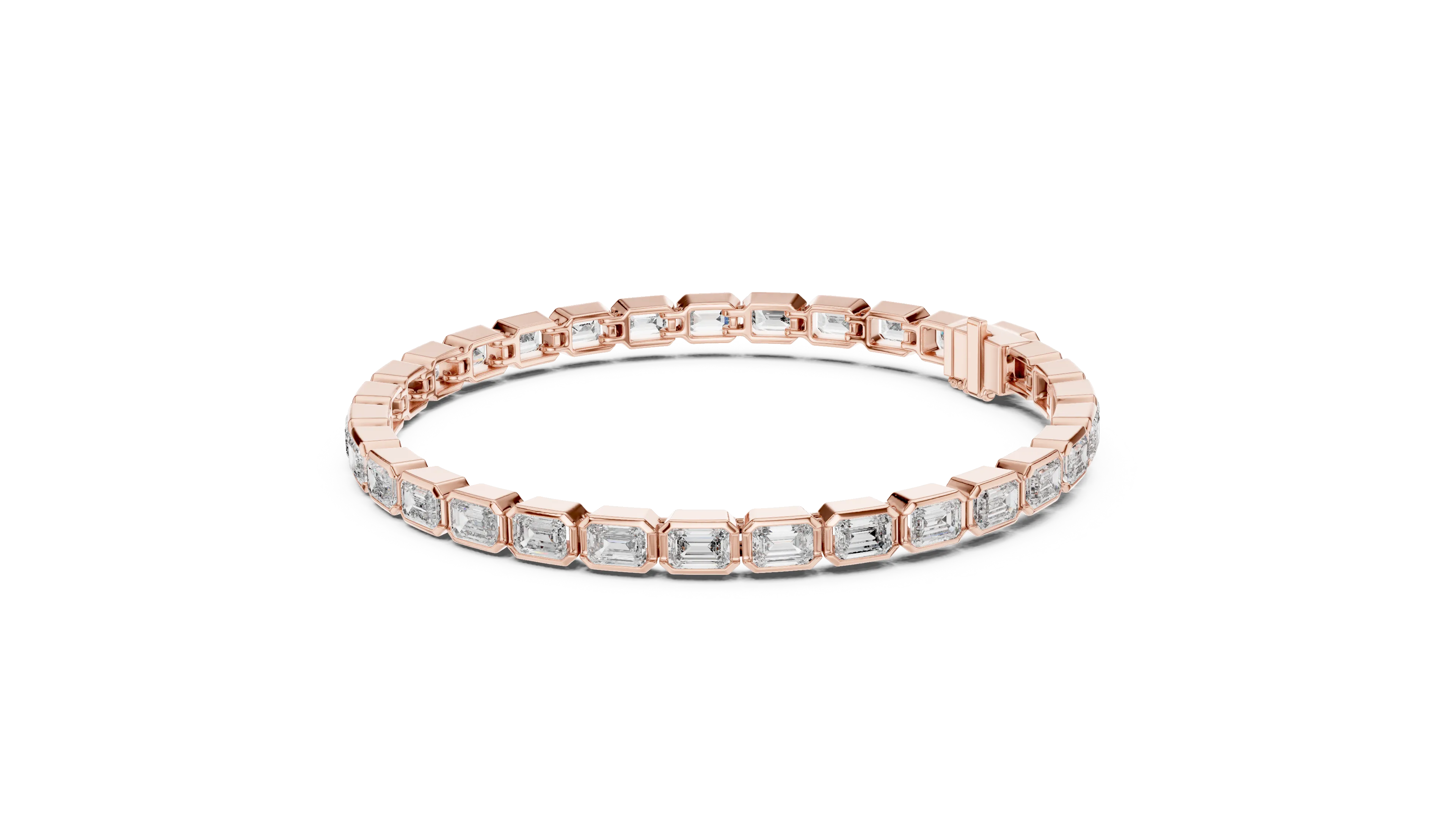 MJBR14 - Octagonal Bezel Emerald Cut Line Strand