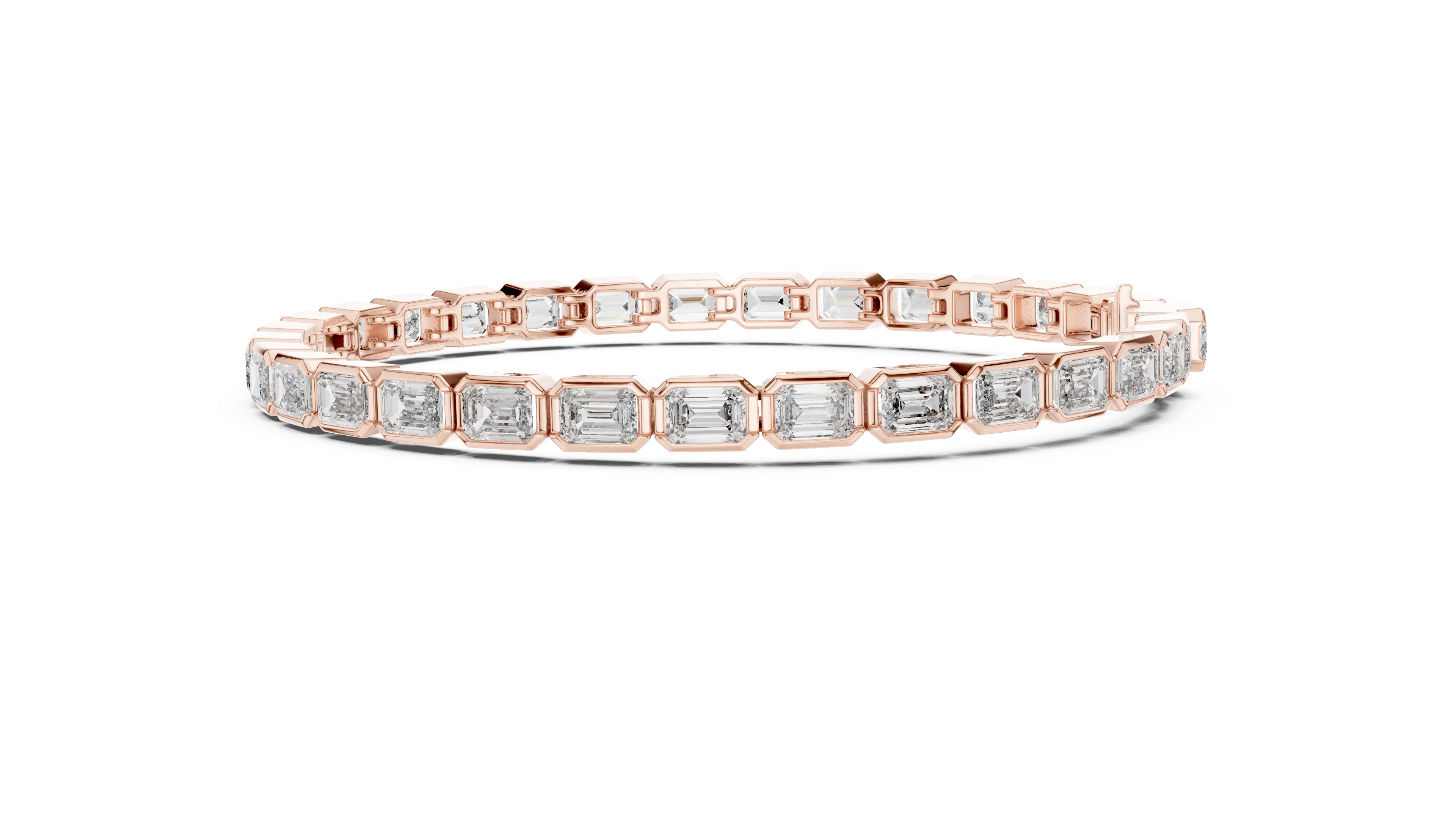 MJBR14 - Octagonal Bezel Emerald Cut Line Strand
