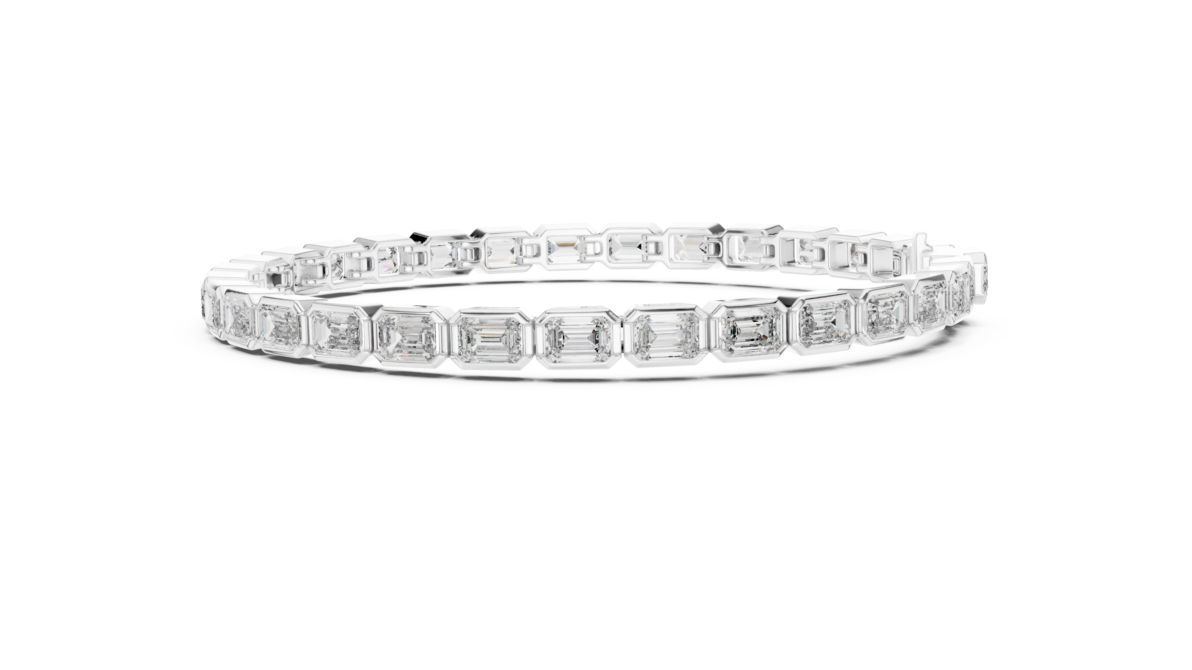 MJBR14 - Octagonal Bezel Emerald Cut Line Strand