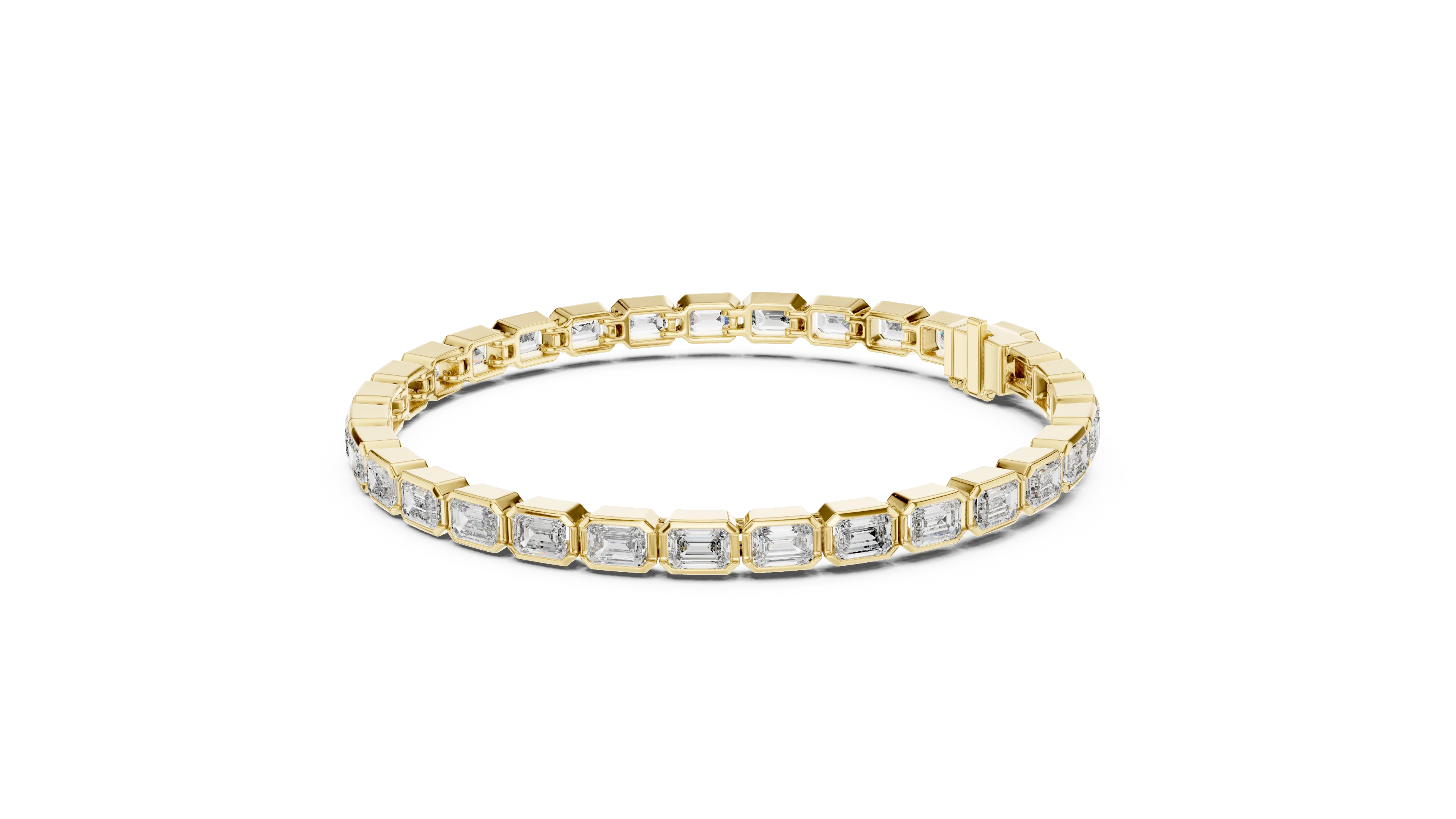 MJBR14 - Octagonal Bezel Emerald Cut Line Strand
