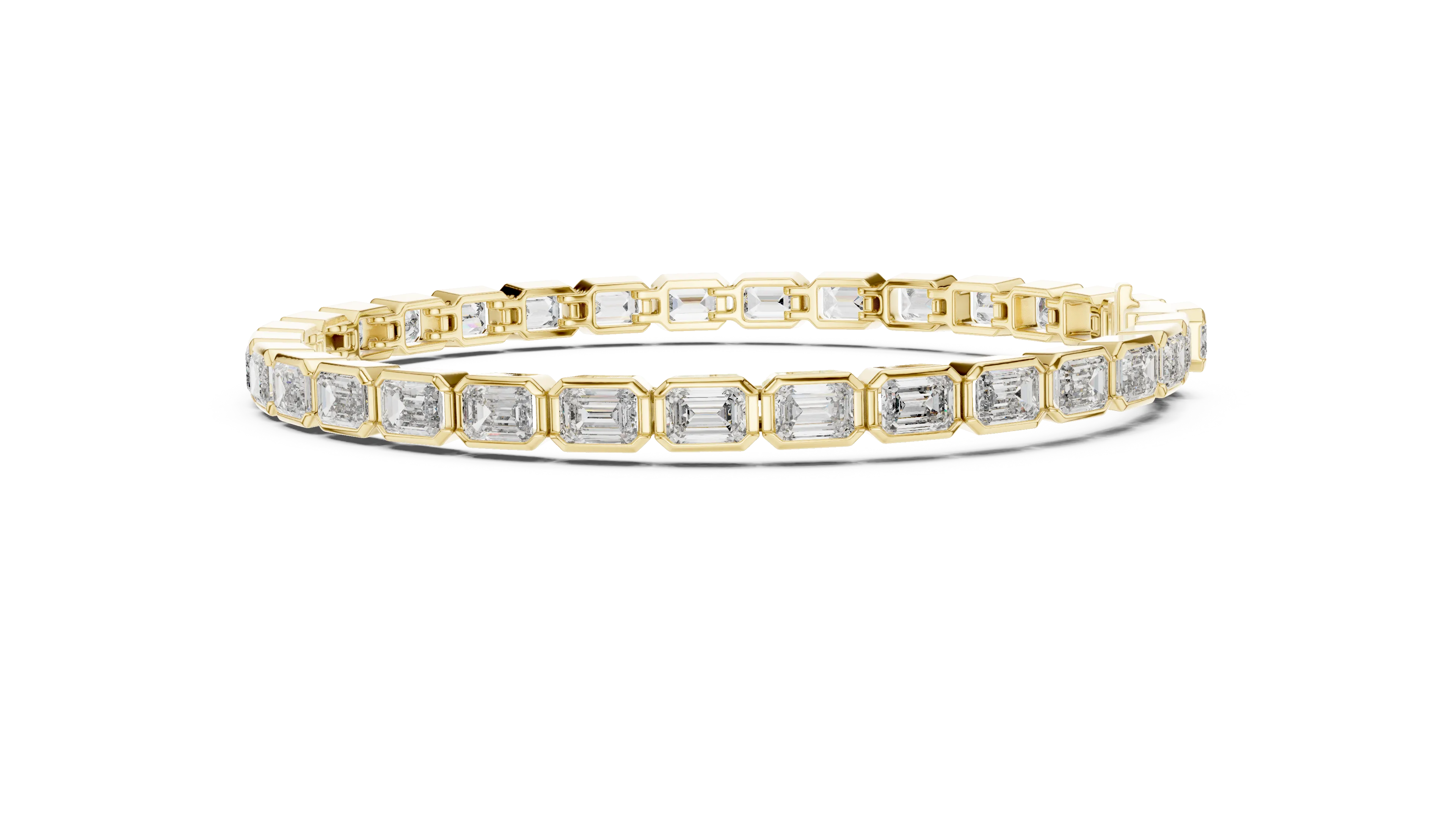 MJBR14 - Octagonal Bezel Emerald Cut Line Strand