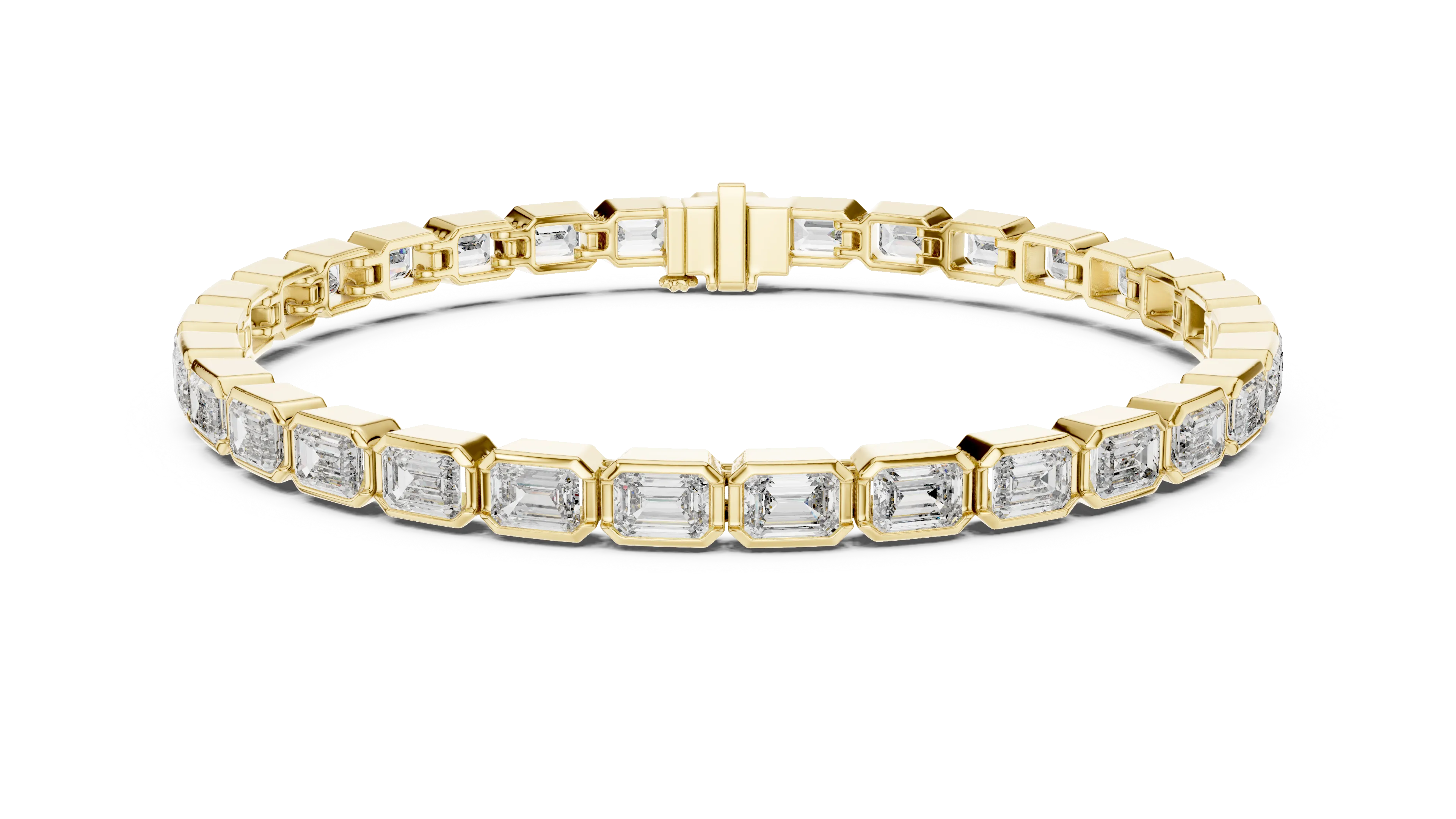 MJBR14 - Octagonal Bezel Emerald Cut Line Strand