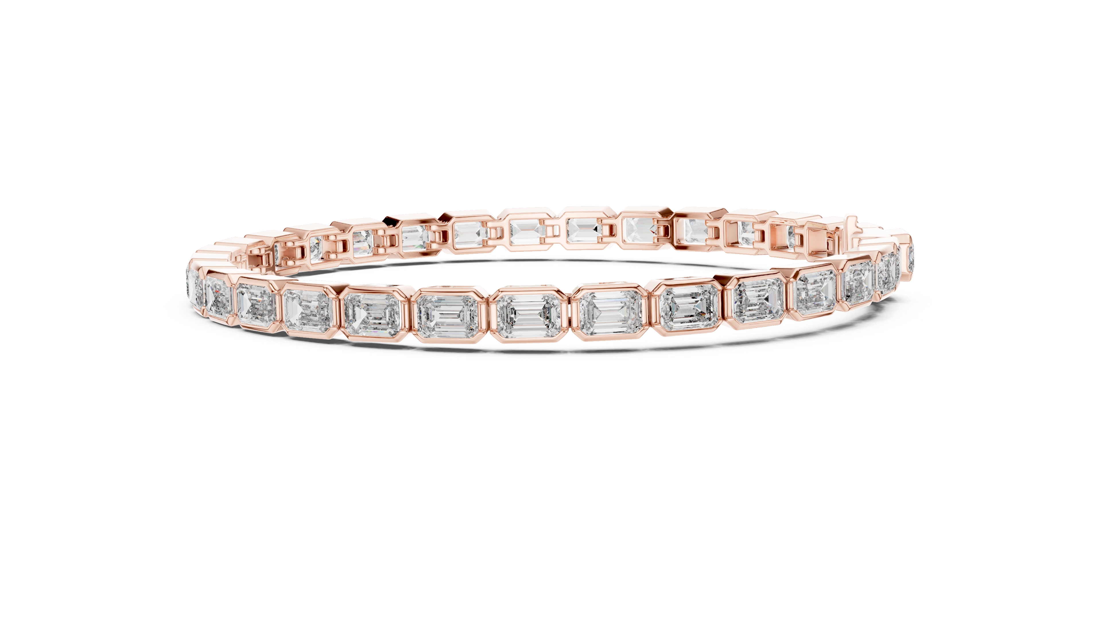 MJBR04 - Emerald Cut Bezel Set Eternity Loop