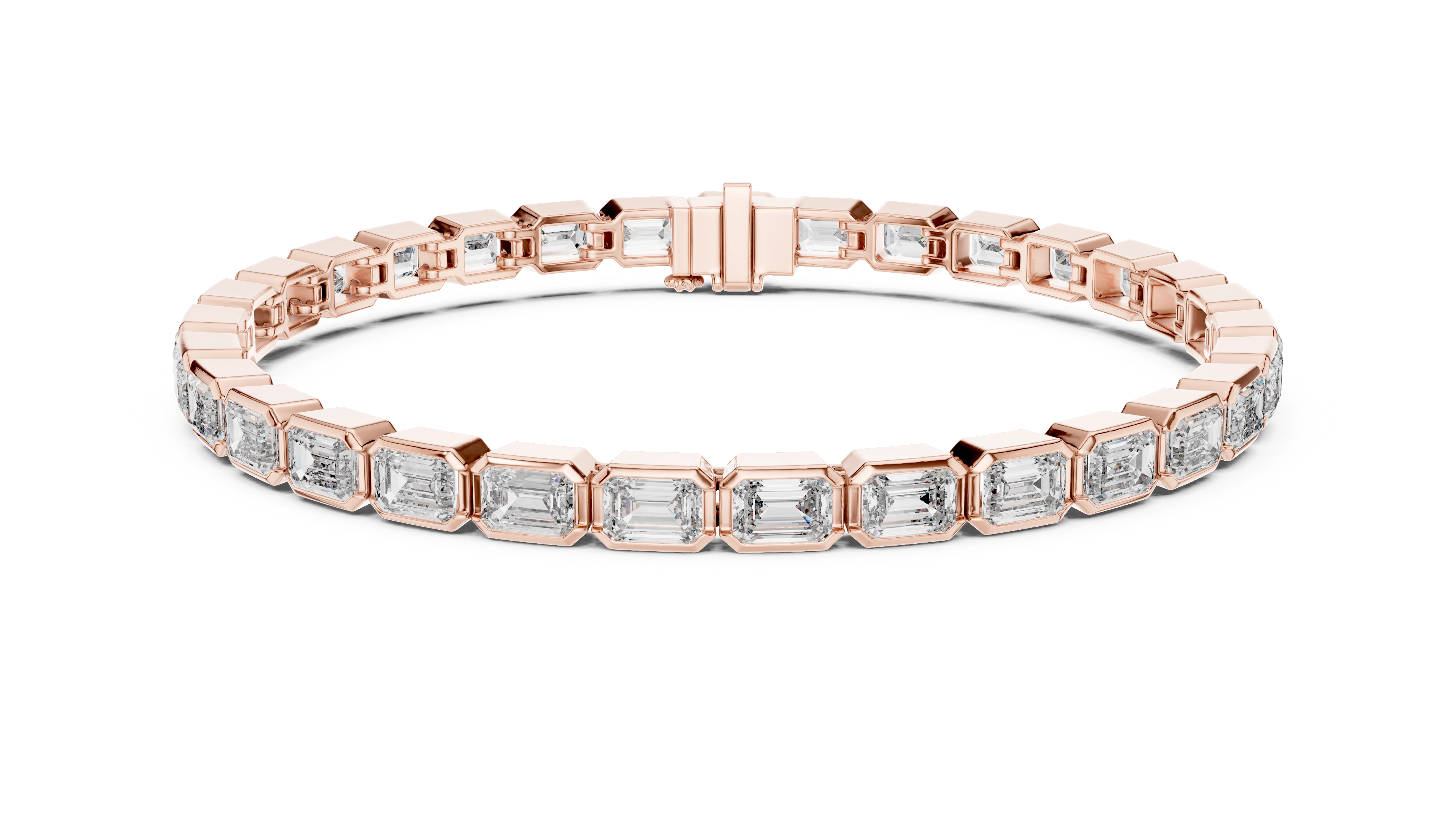 MJBR04 - Emerald Cut Bezel Set Eternity Loop