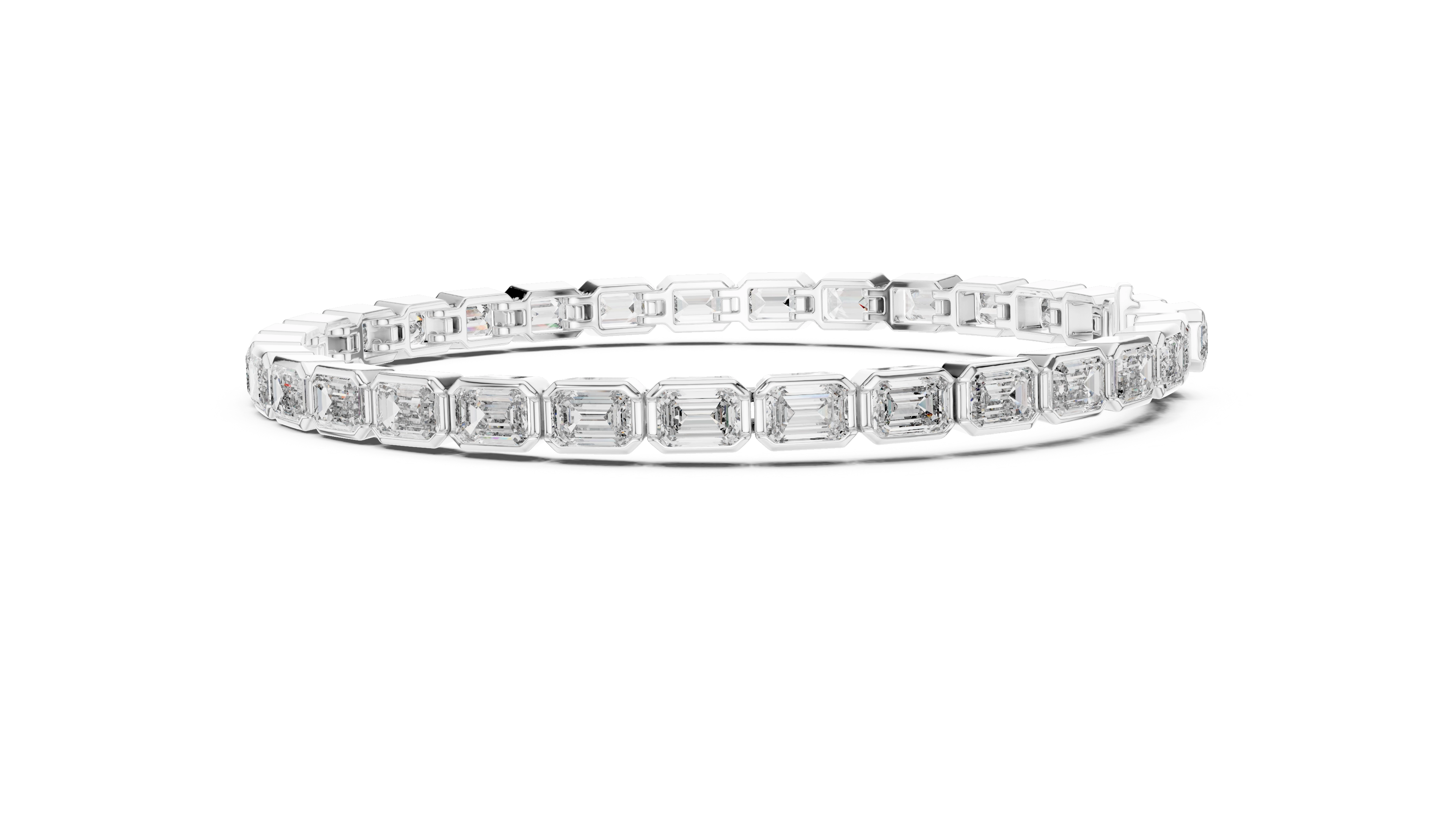 MJBR04 - Emerald Cut Bezel Set Eternity Loop