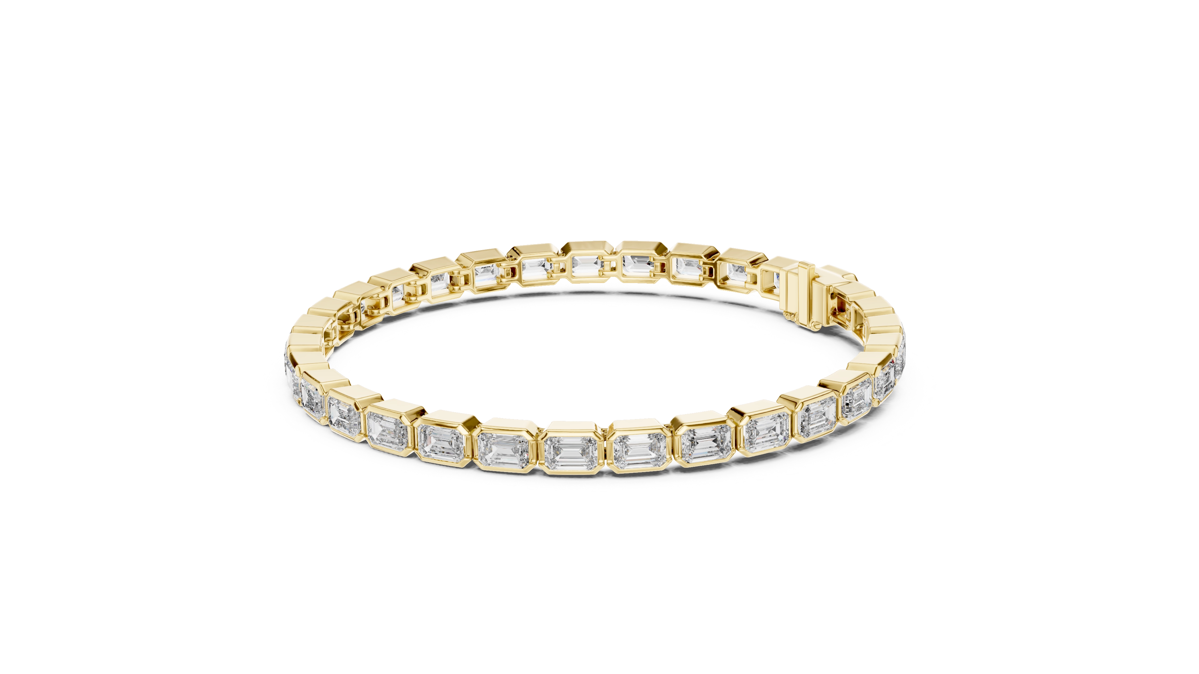 MJBR04 - Emerald Cut Bezel Set Eternity Loop