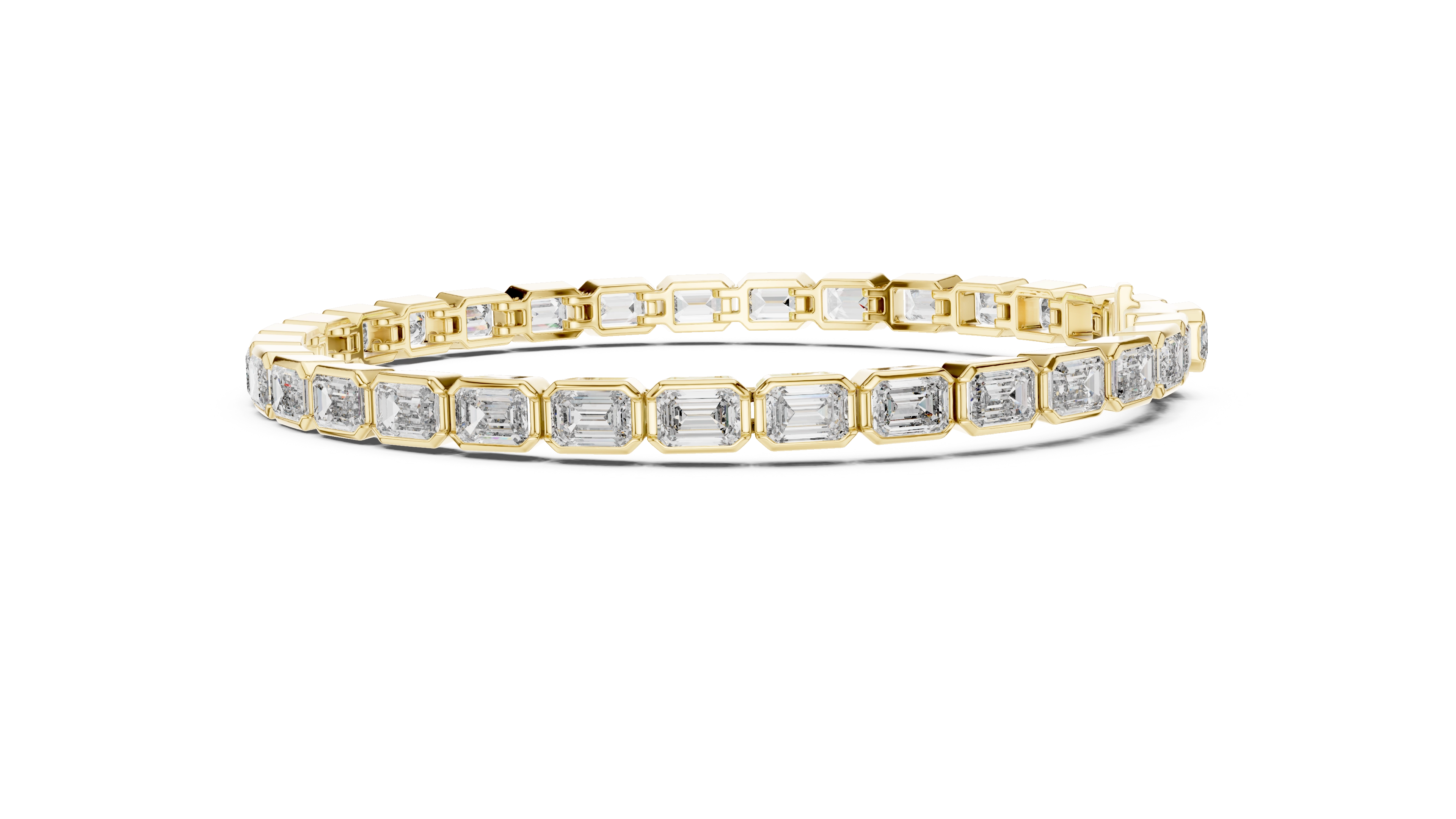 MJBR04 - Emerald Cut Bezel Set Eternity Loop