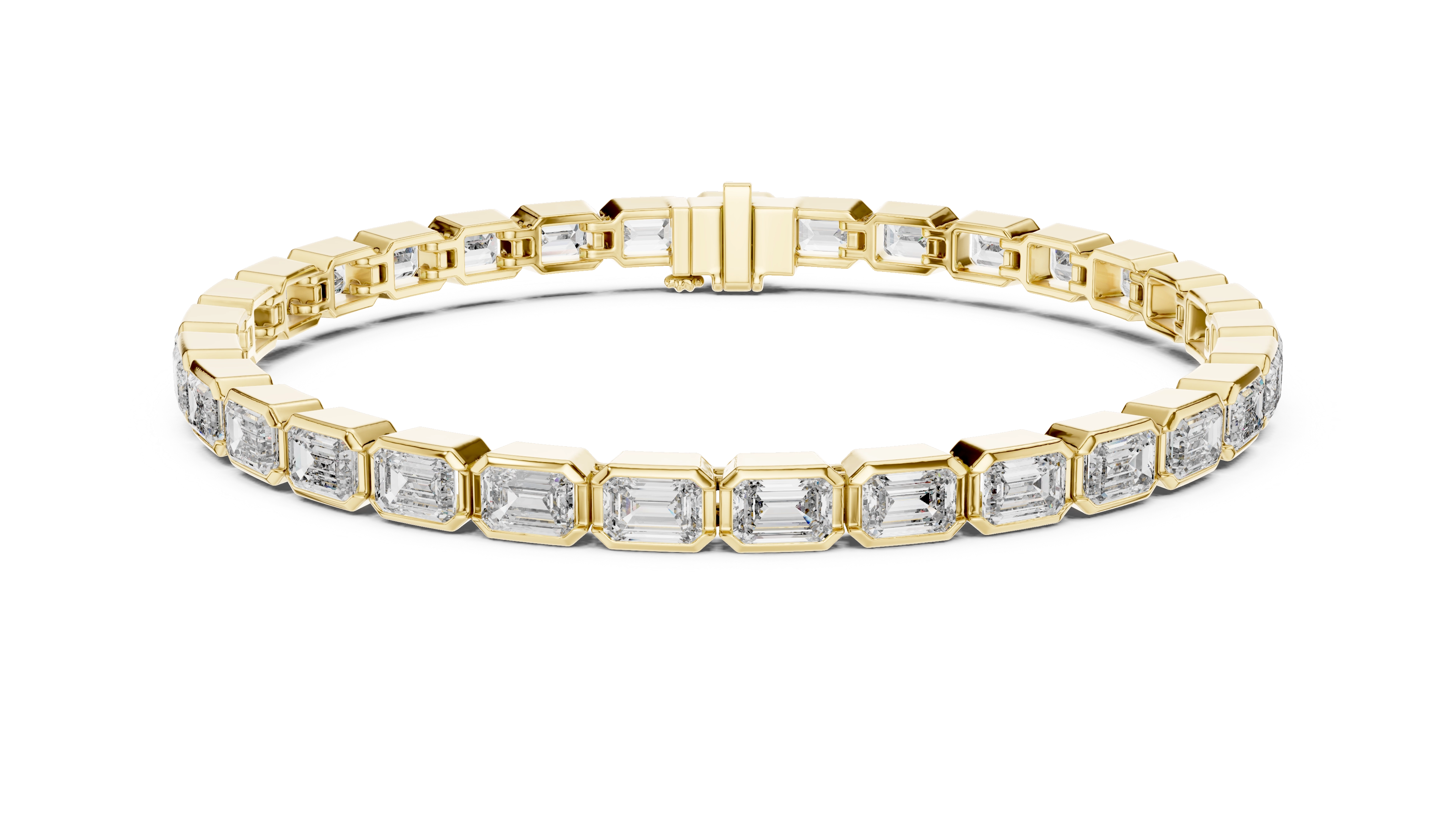 MJBR04 - Emerald Cut Bezel Set Eternity Loop